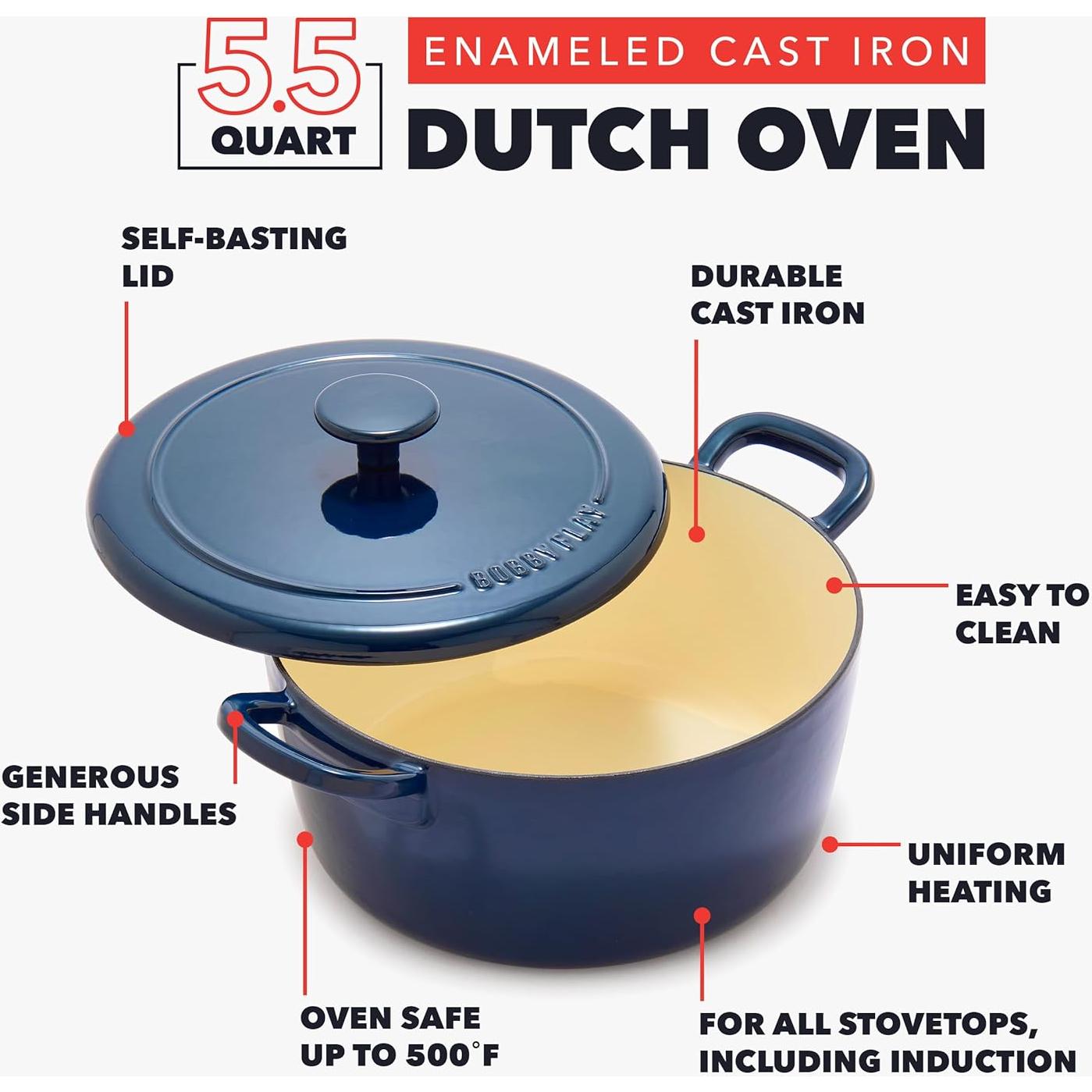 Horno Holandés GreenPan Bobby Flay 5.5QT Cobalto Enameled