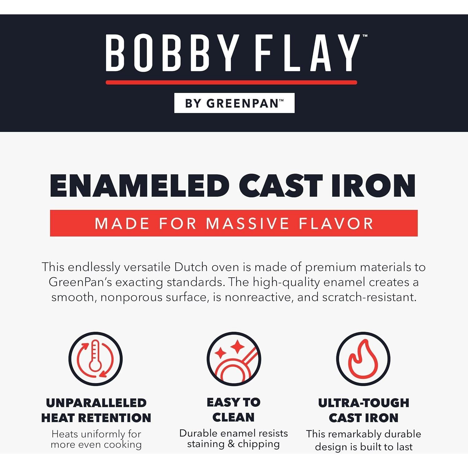 Horno Holandés GreenPan Bobby Flay 5.5QT Cobalto Enameled