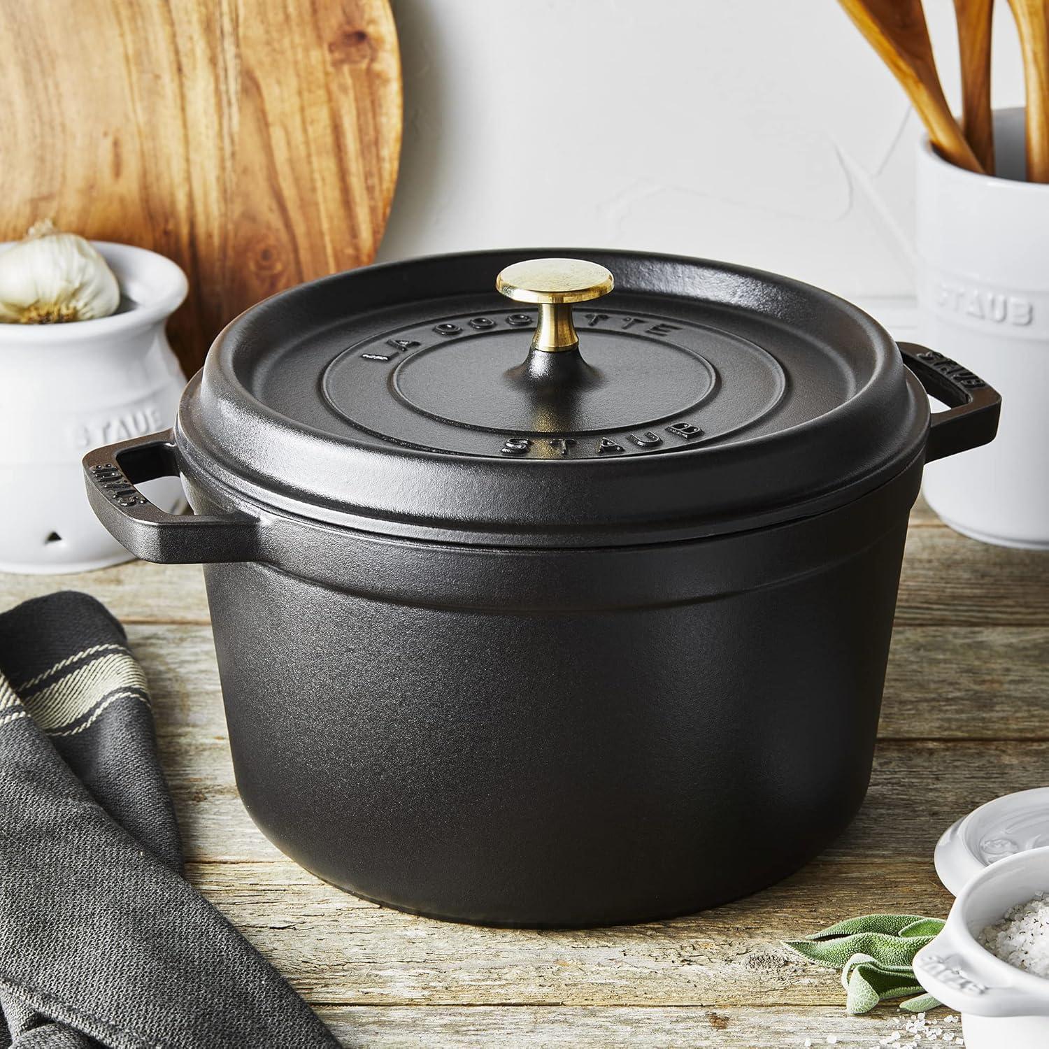 Cocotte Alta de Hierro Fundido STAUB 5 Cuartos Negra
