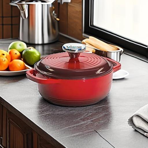 Horno Holandés Lodge Enameled 1.5L Hierro Fundido Rojo