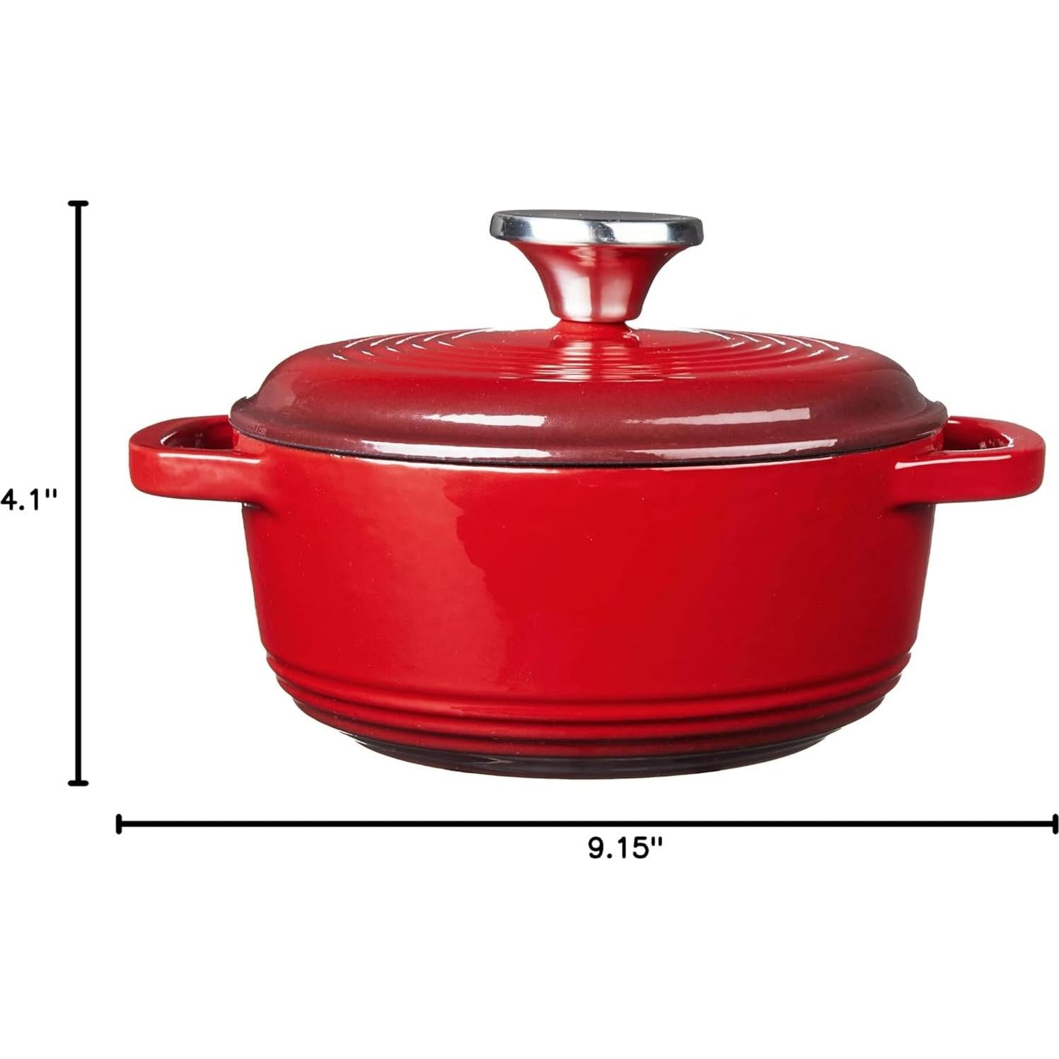 Horno Holandés Lodge Enameled 1.5L Hierro Fundido Rojo
