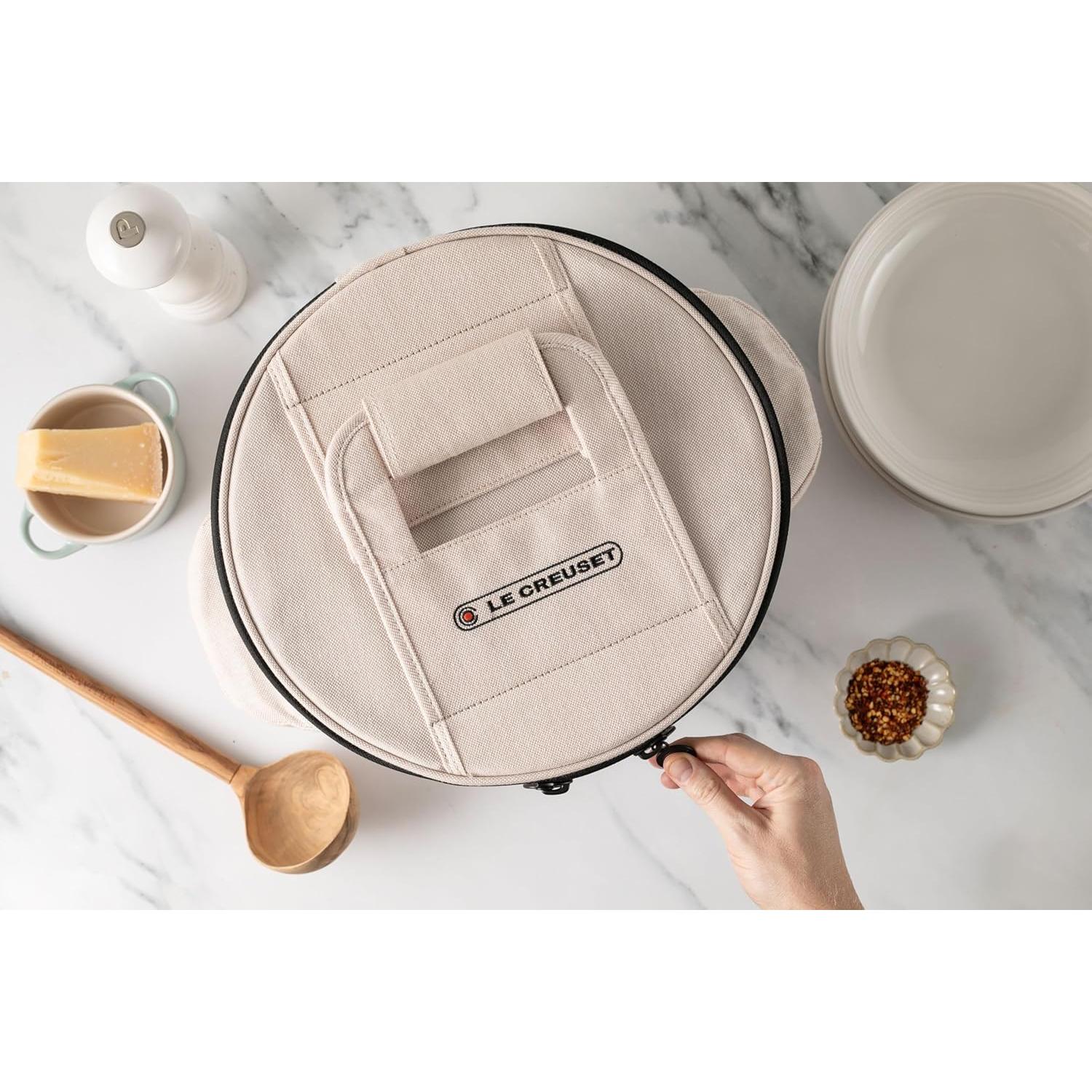 Bolsa de Transporte Redonda Le Creuset 38 cm Ecru para Horno