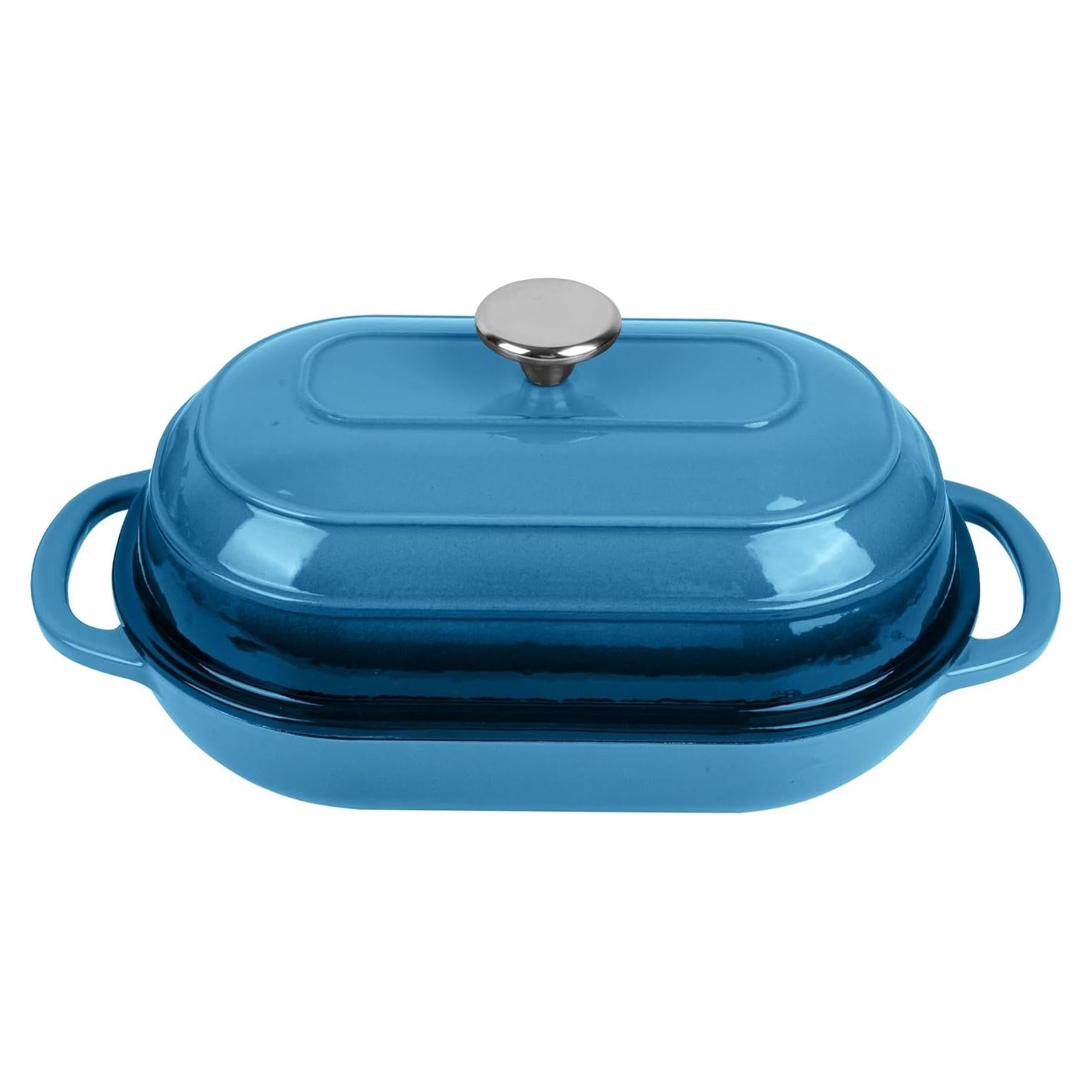 Horno Holandés Fijxzct 5QT Antiadherente Azul Ovalado