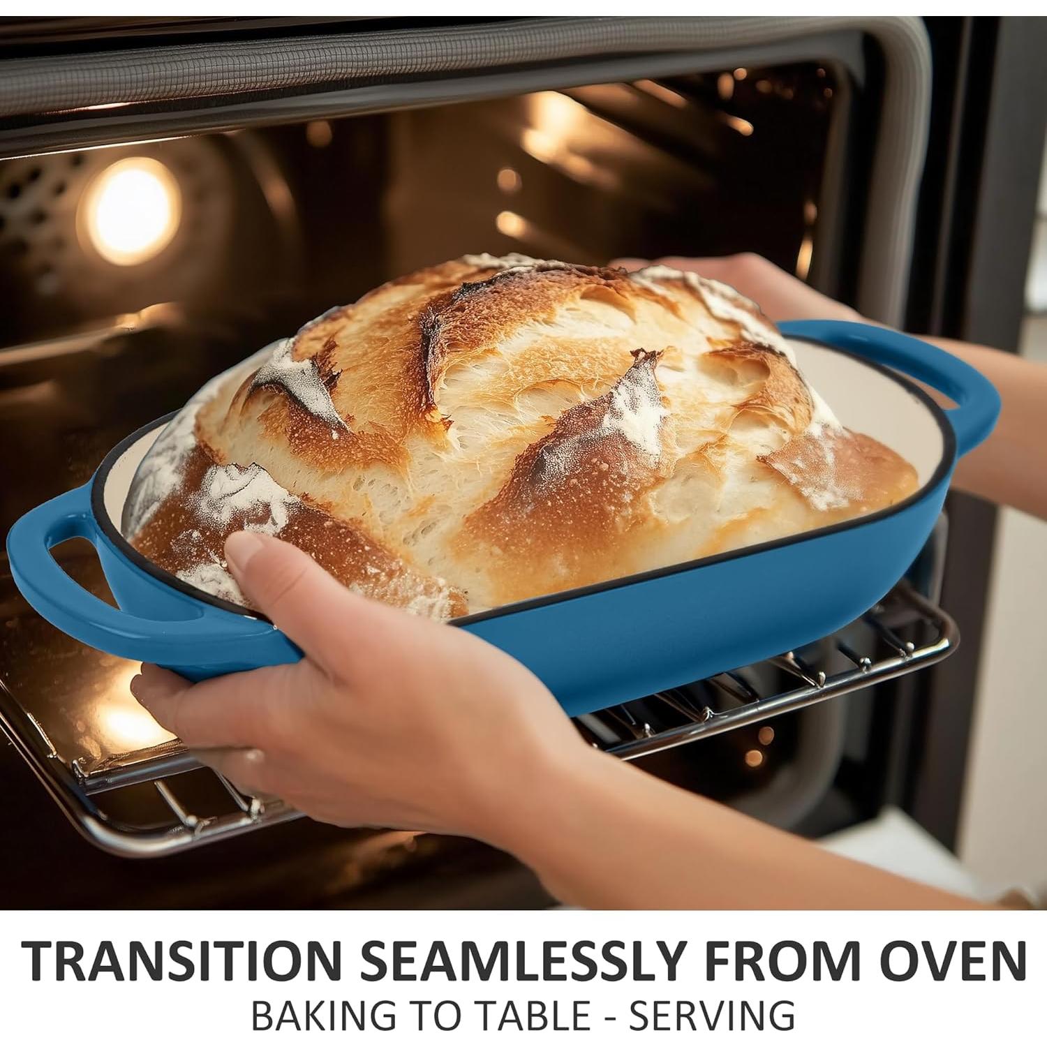 Horno Holandés Fijxzct 5QT Antiadherente Azul Ovalado