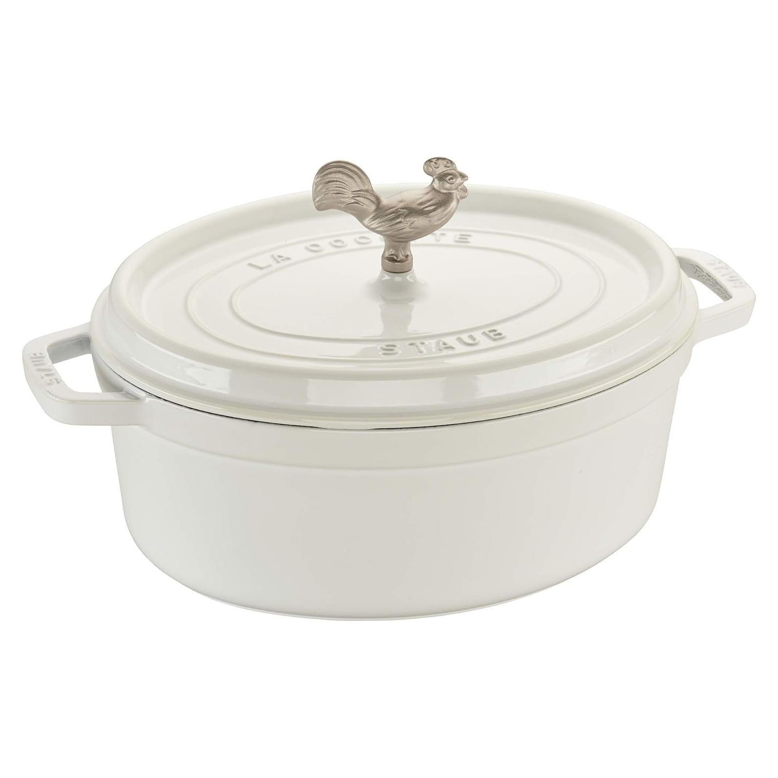 Cocotte de Hierro Fundido STAUB 5.75 qt Blanca para Guisos