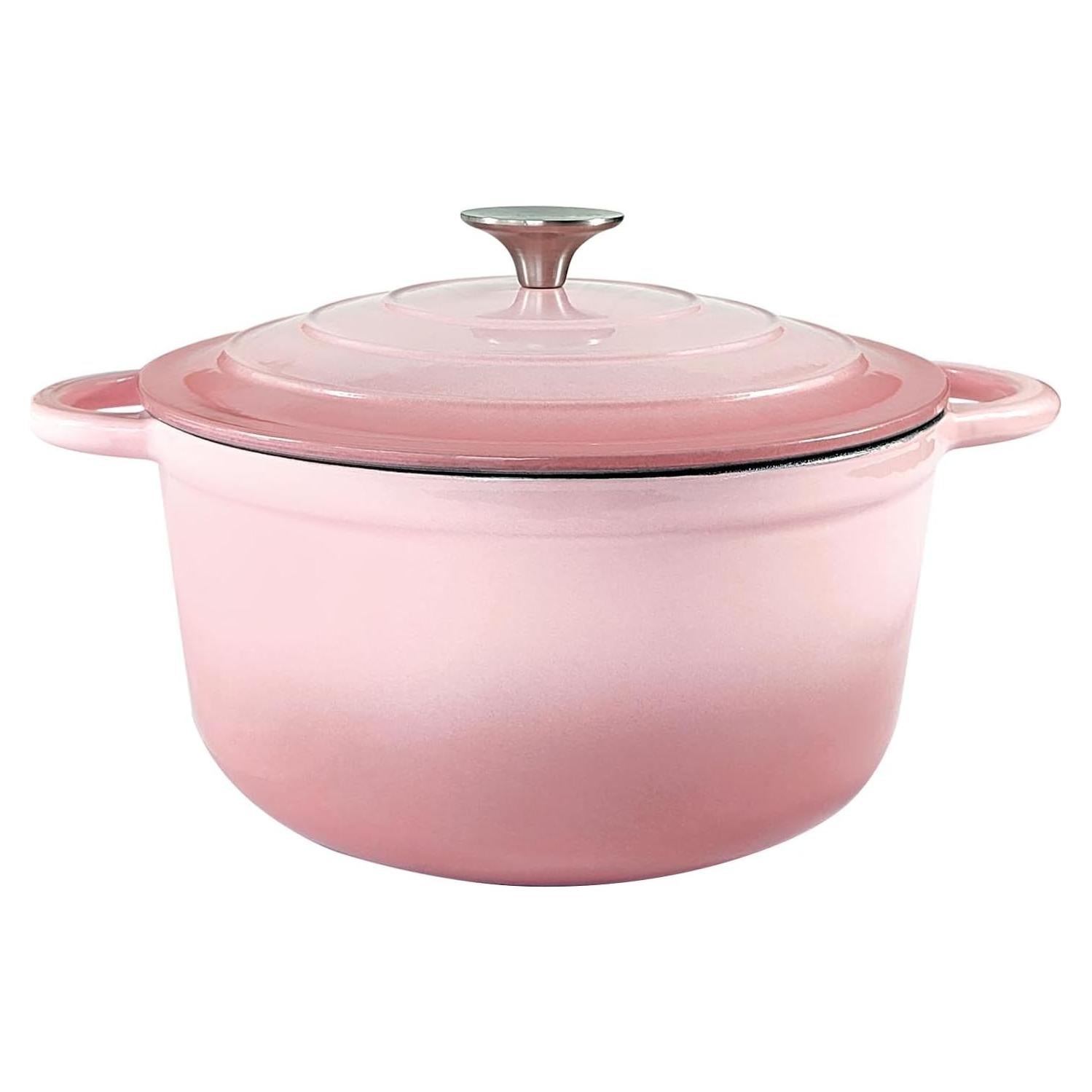 Olla Holandesa de Hierro Fundido COOKWIN 4.5L Rosa con Tapa