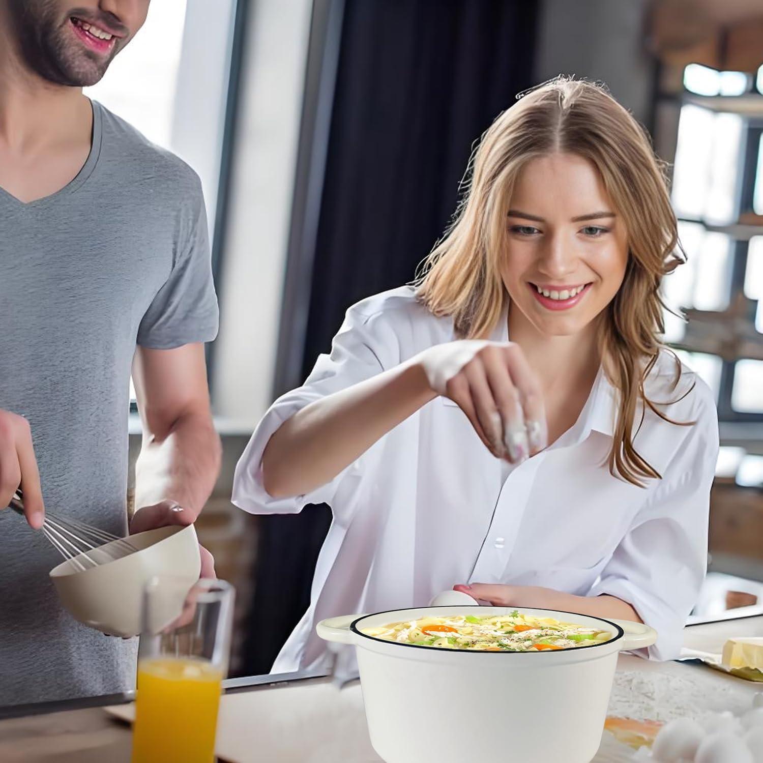 Olla Holandesa de Hierro Fundido COOKWIN 4.5L Rosa con Tapa