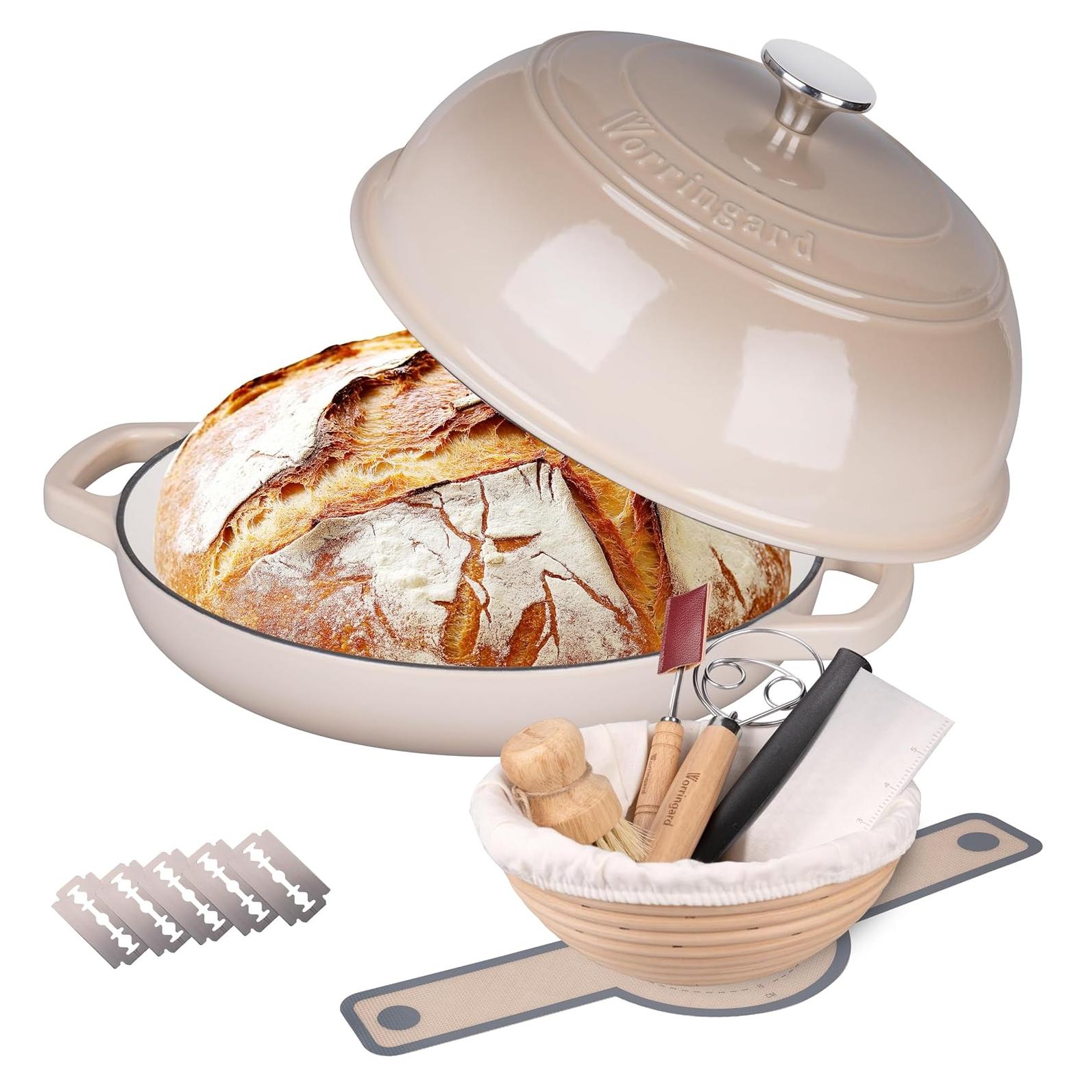 Olla de hierro fundido esmaltada VORRINGARD 6qt con tapa