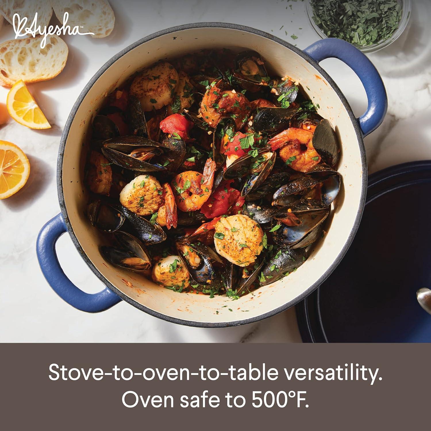 Olla de Hierro Fundido Enameleda Ayesha Curry 6L Azul Ancla