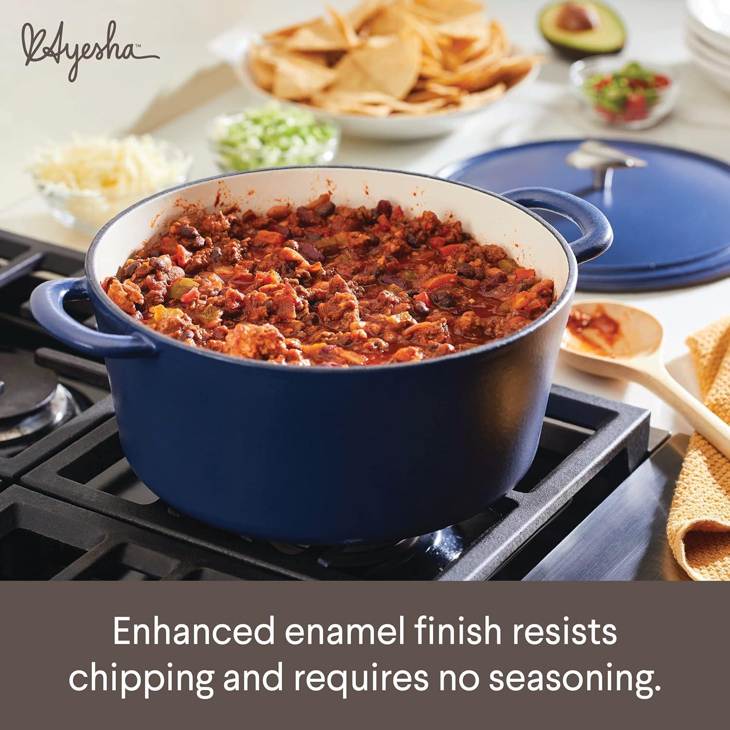 Olla de Hierro Fundido Enameleda Ayesha Curry 6L Azul Ancla