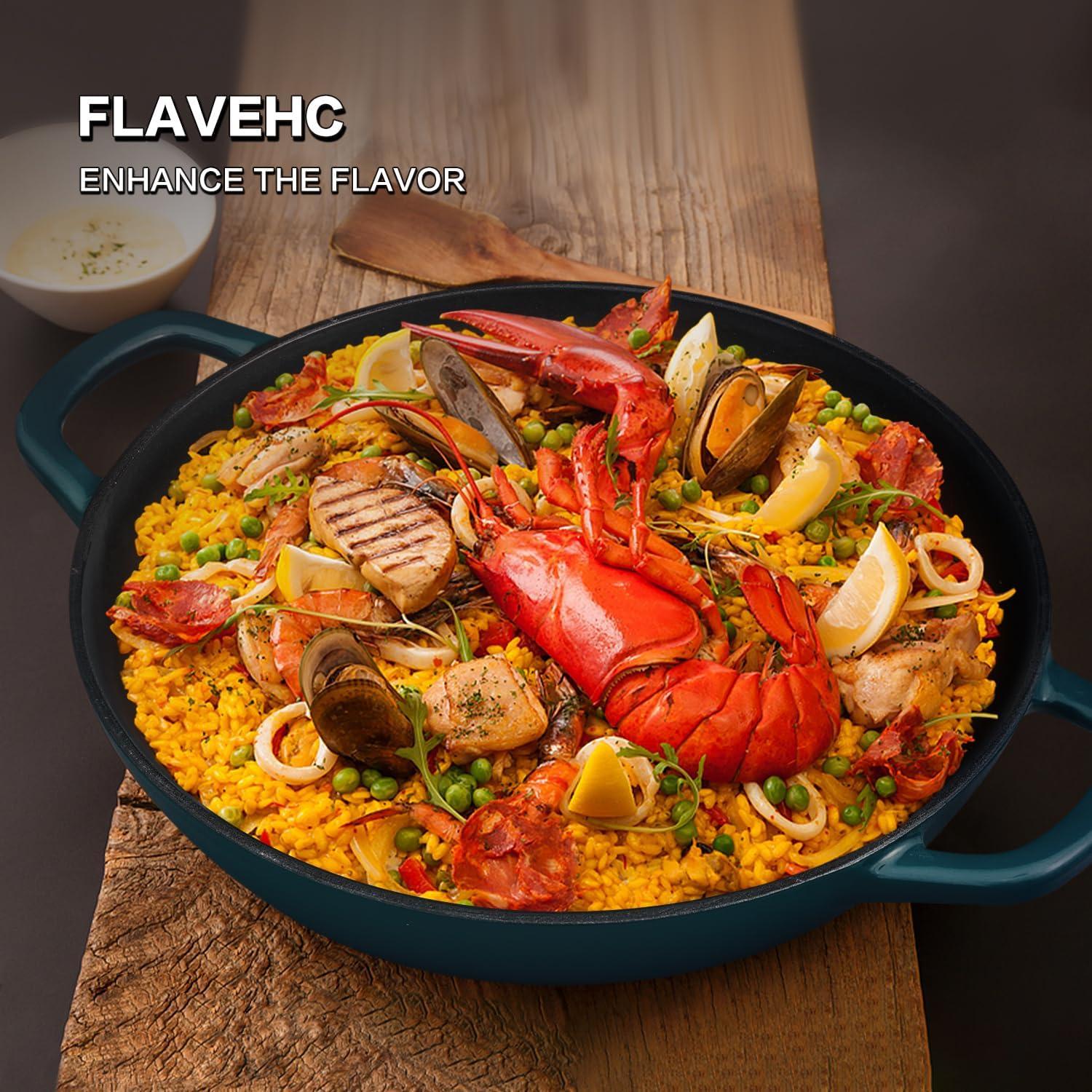 Braiser de Hierro Fundido Enameled Flavehc 3 qt Blanco