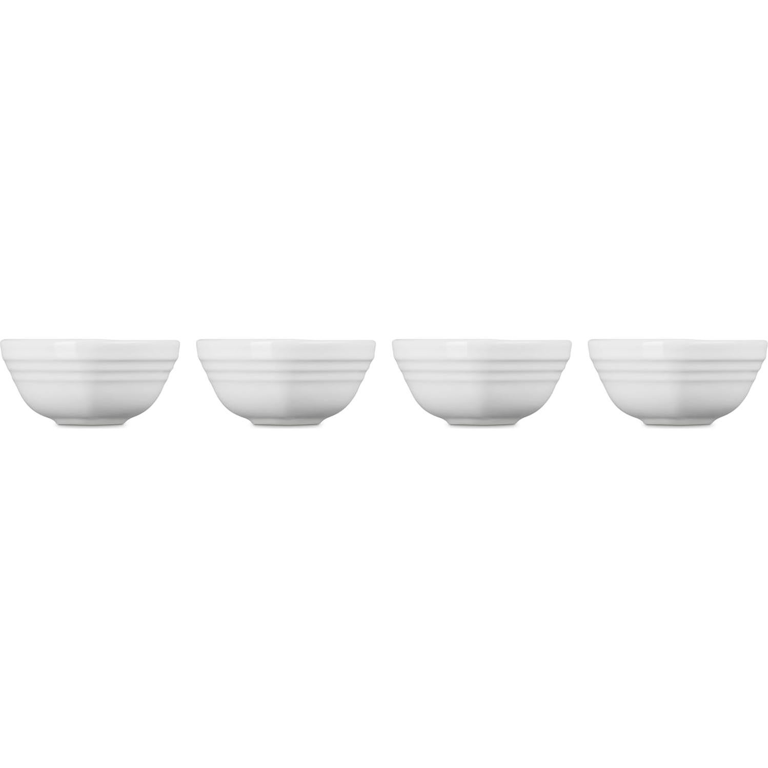 Juego de 4 Mini Cuencos Corazón Le Creuset Cerámica Blanca