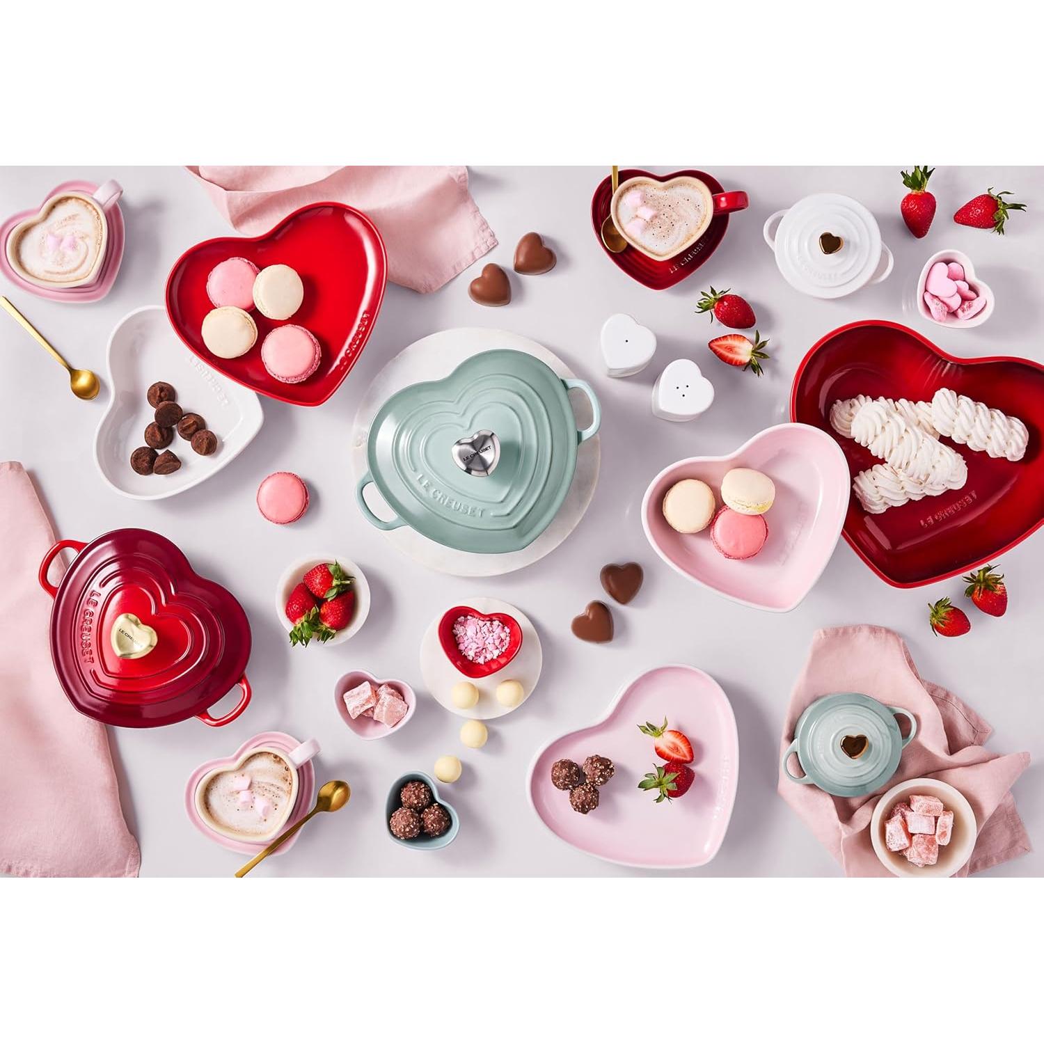 Juego de 4 Mini Cuencos Corazón Le Creuset Cerámica Blanca