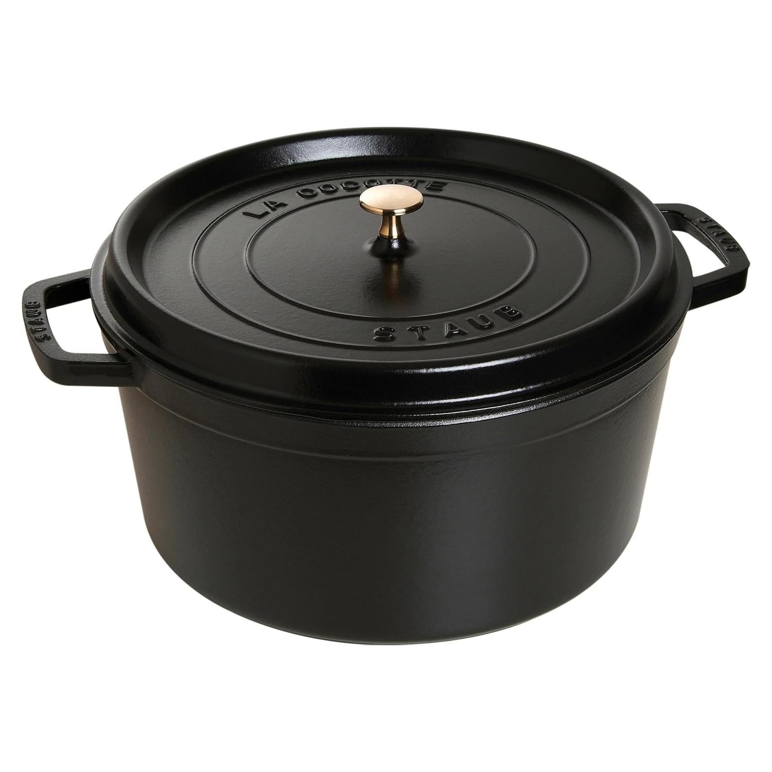 Asador Redondo STAUB de Hierro Fundido 12.6L Negro