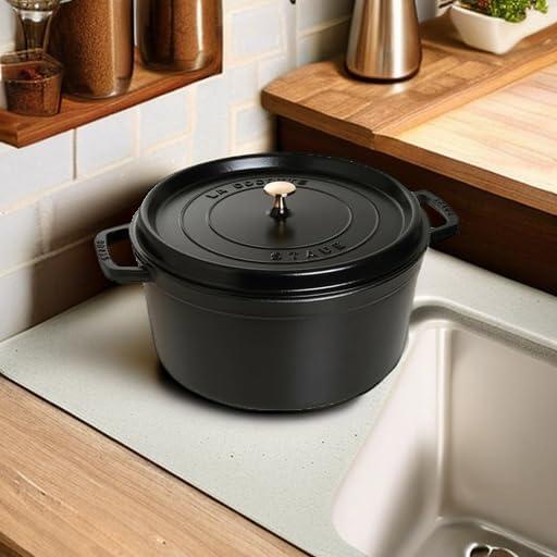 Asador Redondo STAUB de Hierro Fundido 12.6L Negro