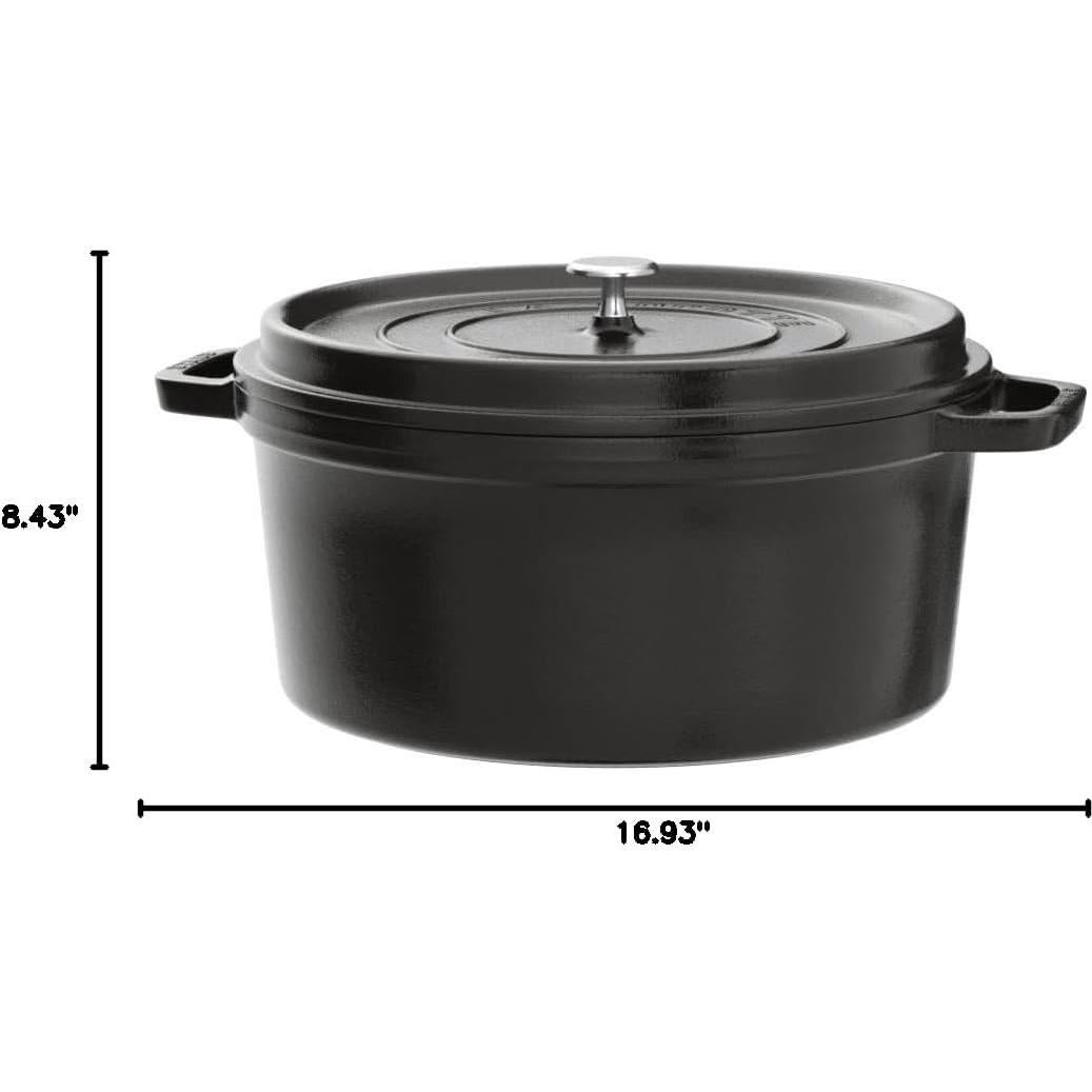 Asador Redondo STAUB de Hierro Fundido 12.6L Negro