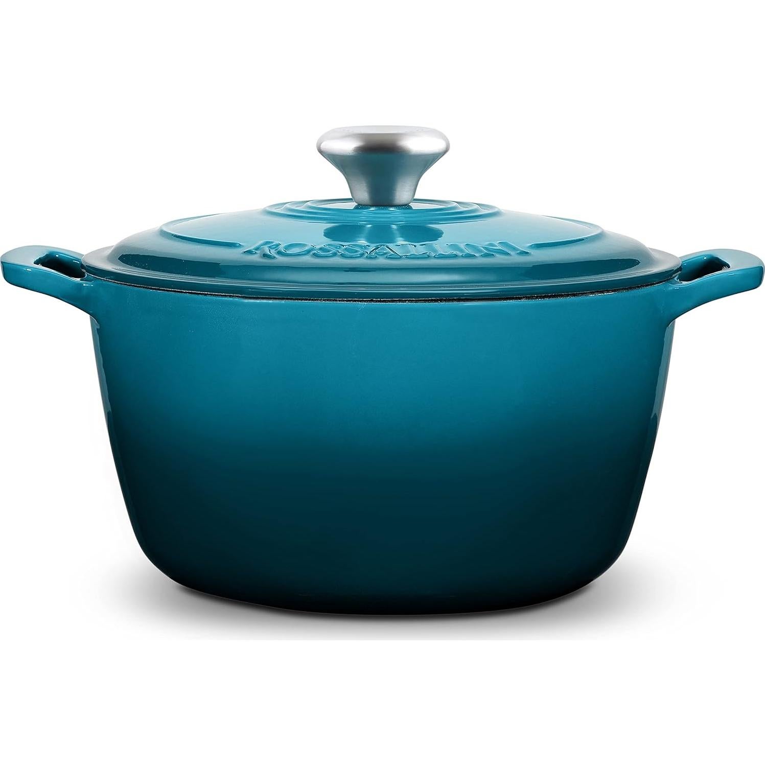 Olla de Hierro Fundido Enameled ROSSALLINI 5.5L Azul Océano