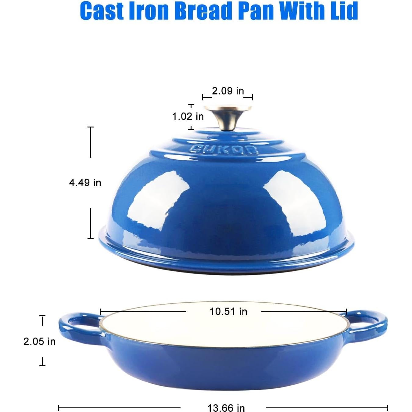 Olla Holandesa CUKOR 7QT Hierro Fundido Enameleda Azul