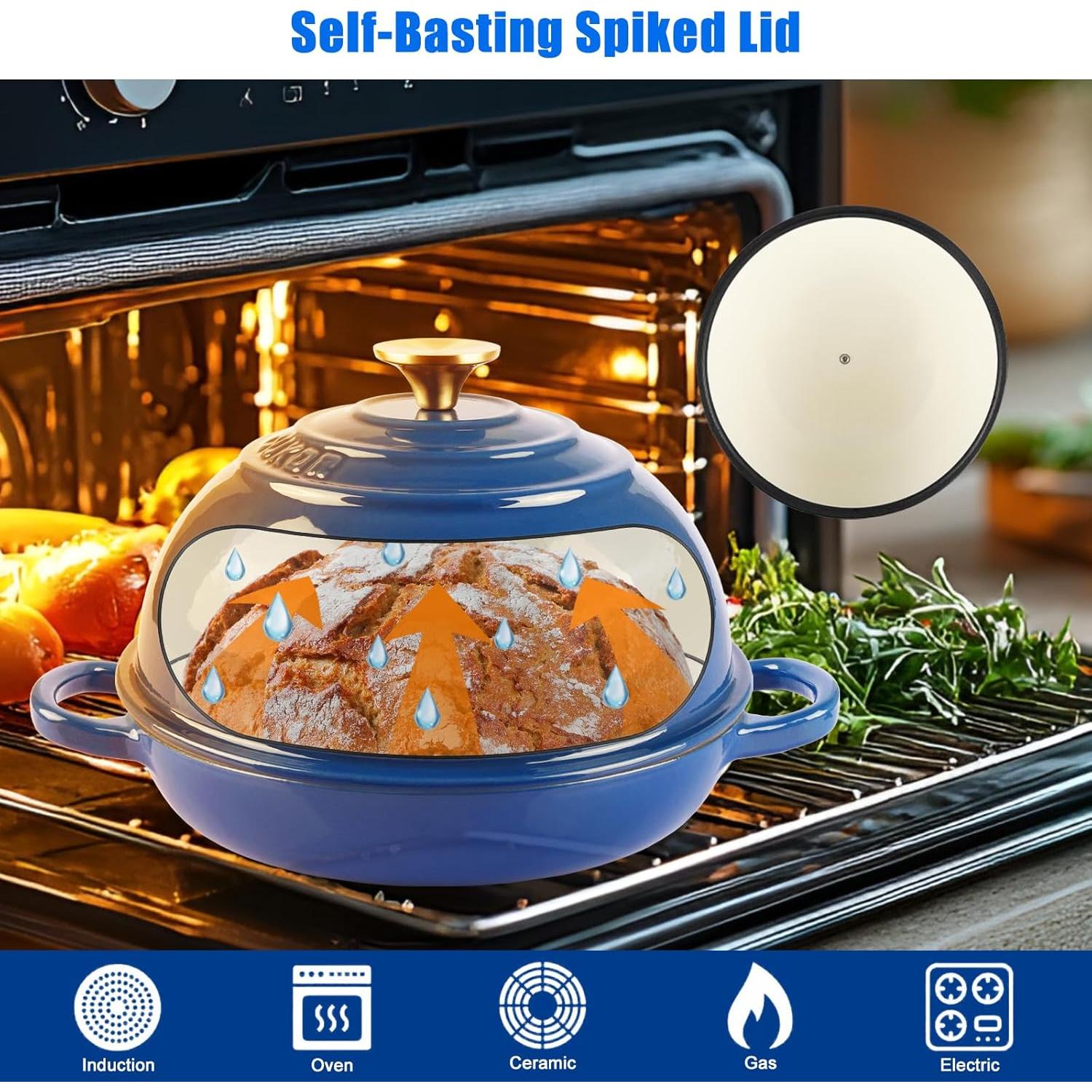 Olla Holandesa CUKOR 7QT Hierro Fundido Enameleda Azul