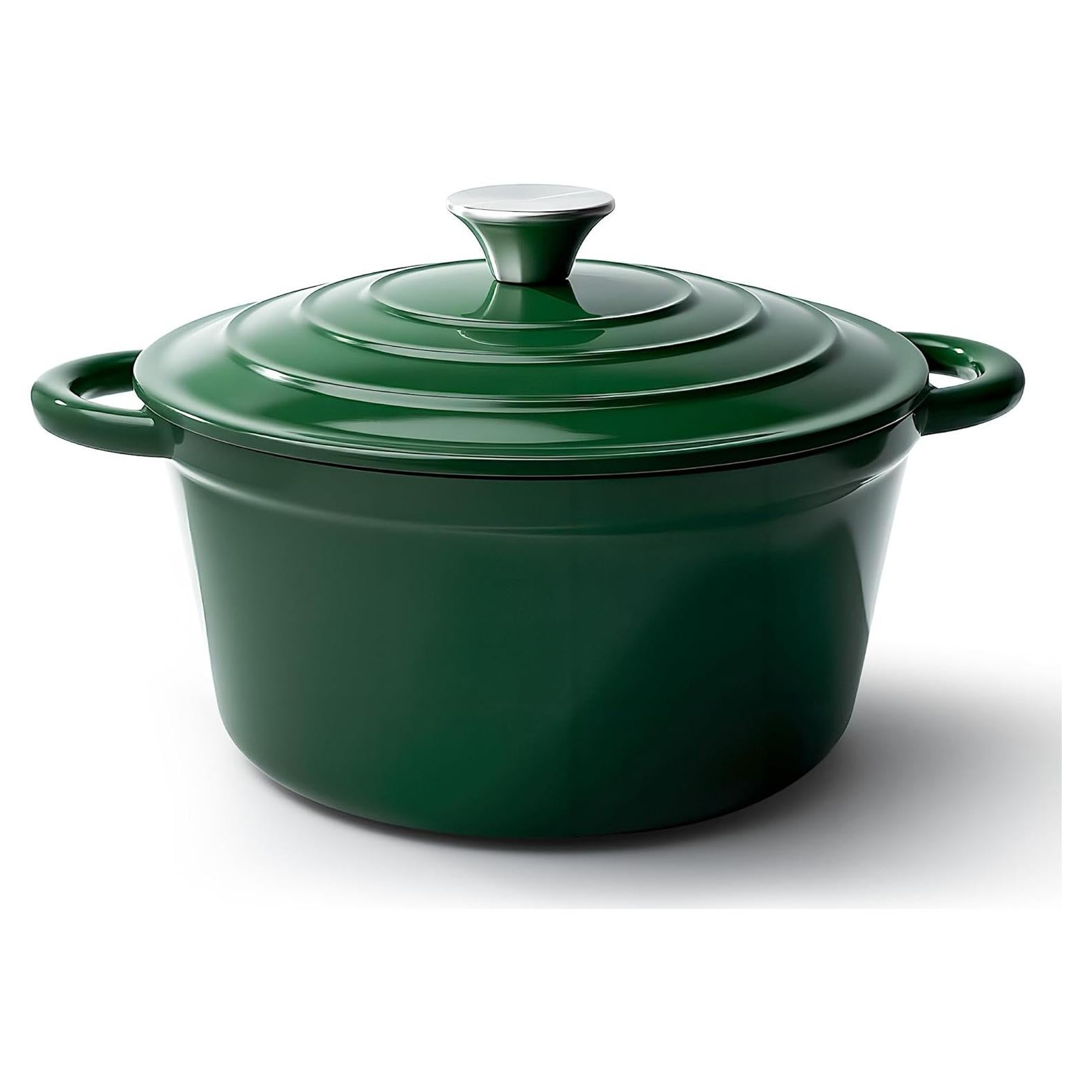 Olla de Hierro Fundido Fijinhom 6 Cuartos Verde Antiadherente