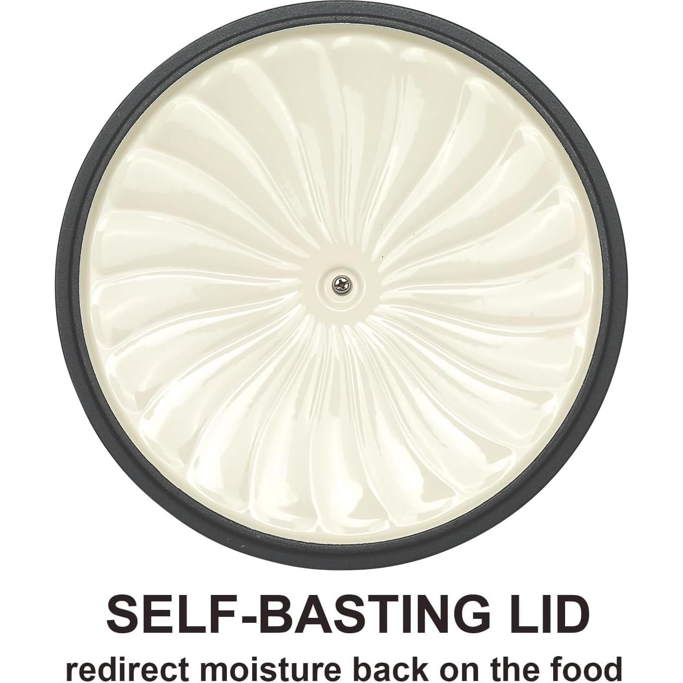 Braiser de Hierro Fundido Enameled NSIRONS 3.8 QT Blanco