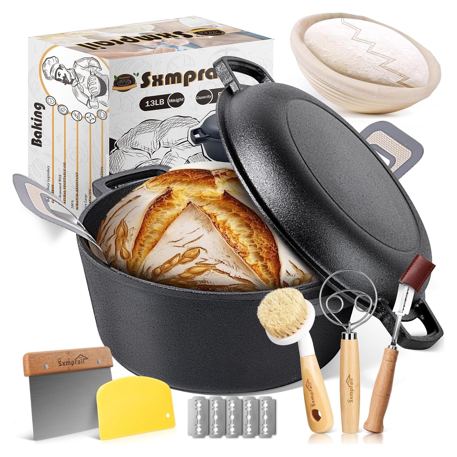 Horno Holandés Sxmprail 5QT Hierro Fundido Pre-Sazonado