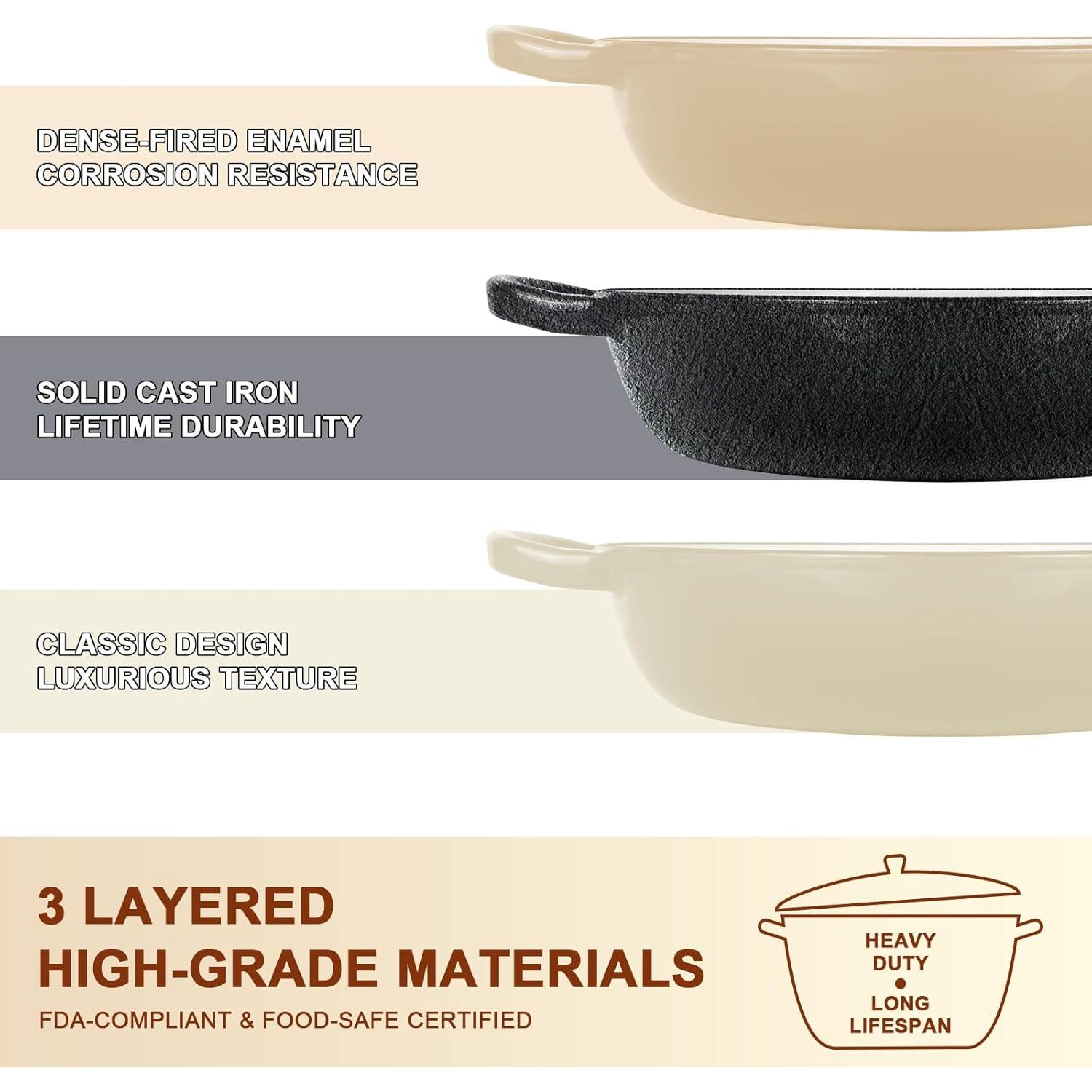 Olla Holandesa AHJ 6QT Hierro Fundido Enameled con Tapa