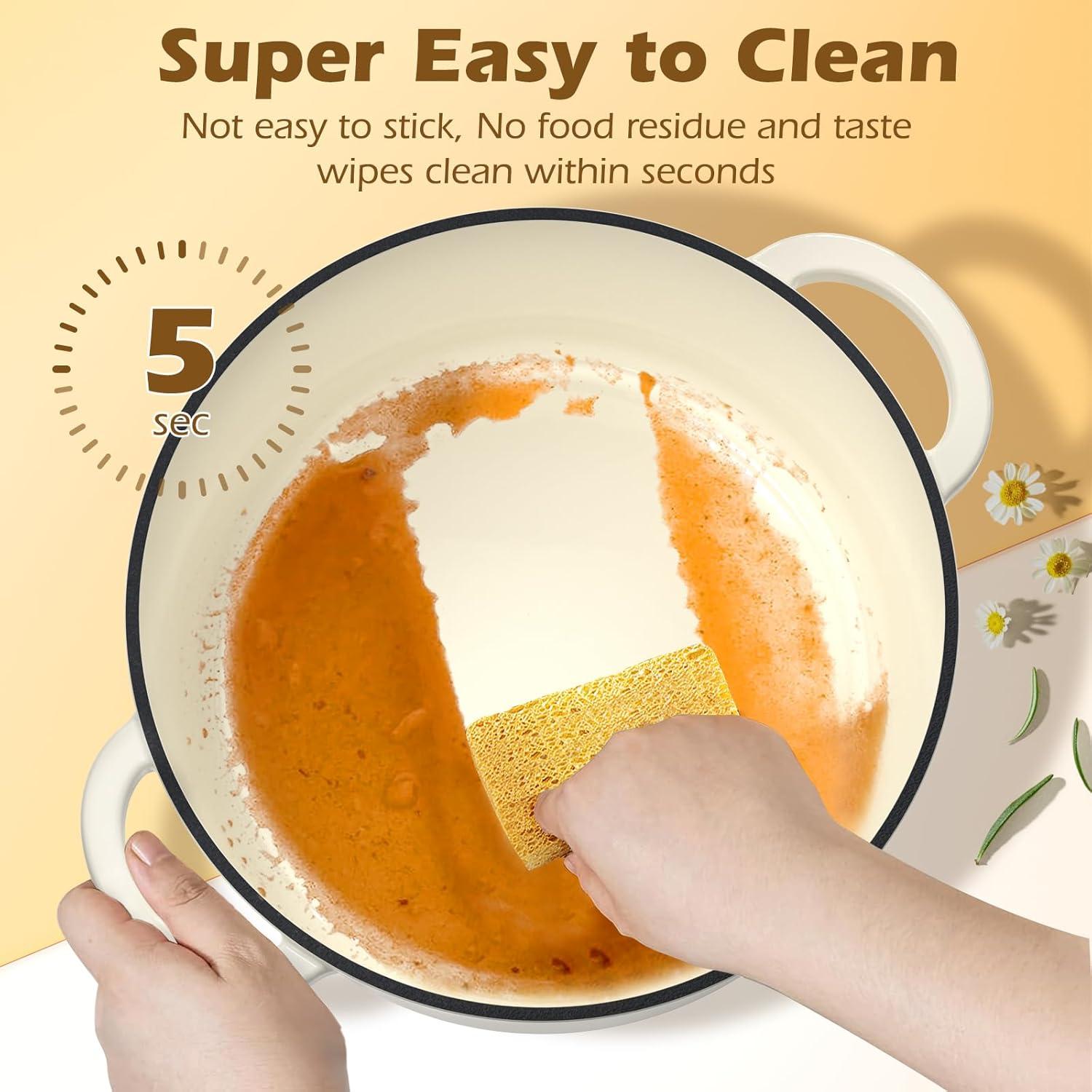 Horno Holandés Umite Chef 5QT Hierro Fundido Enameled Blanco