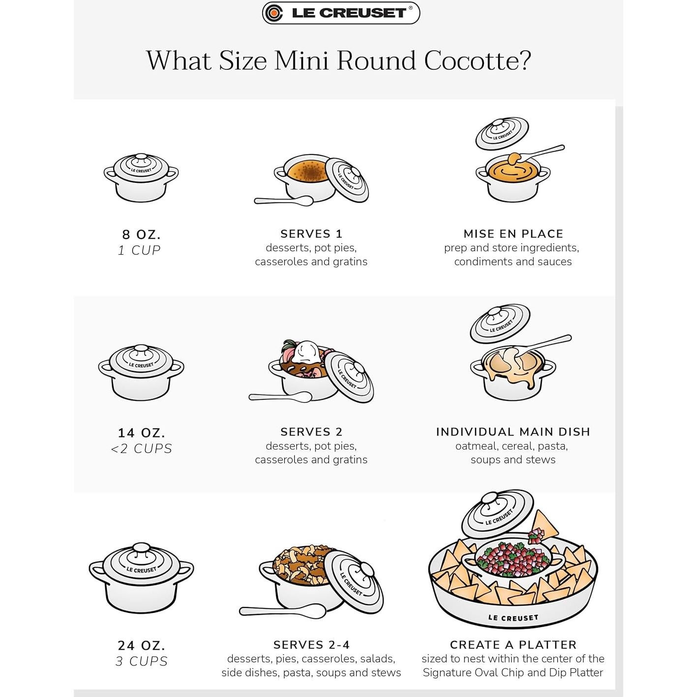 Mini Cocotte Redonda Le Creuset 24 oz Cerámica Ostra