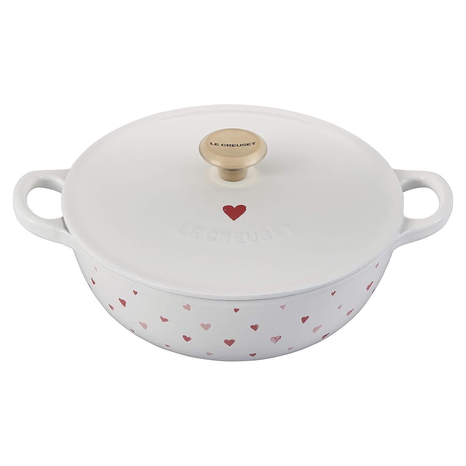 Olla de Hierro Fundido Enameled Le Creuset 2.6L Blanca Corazón