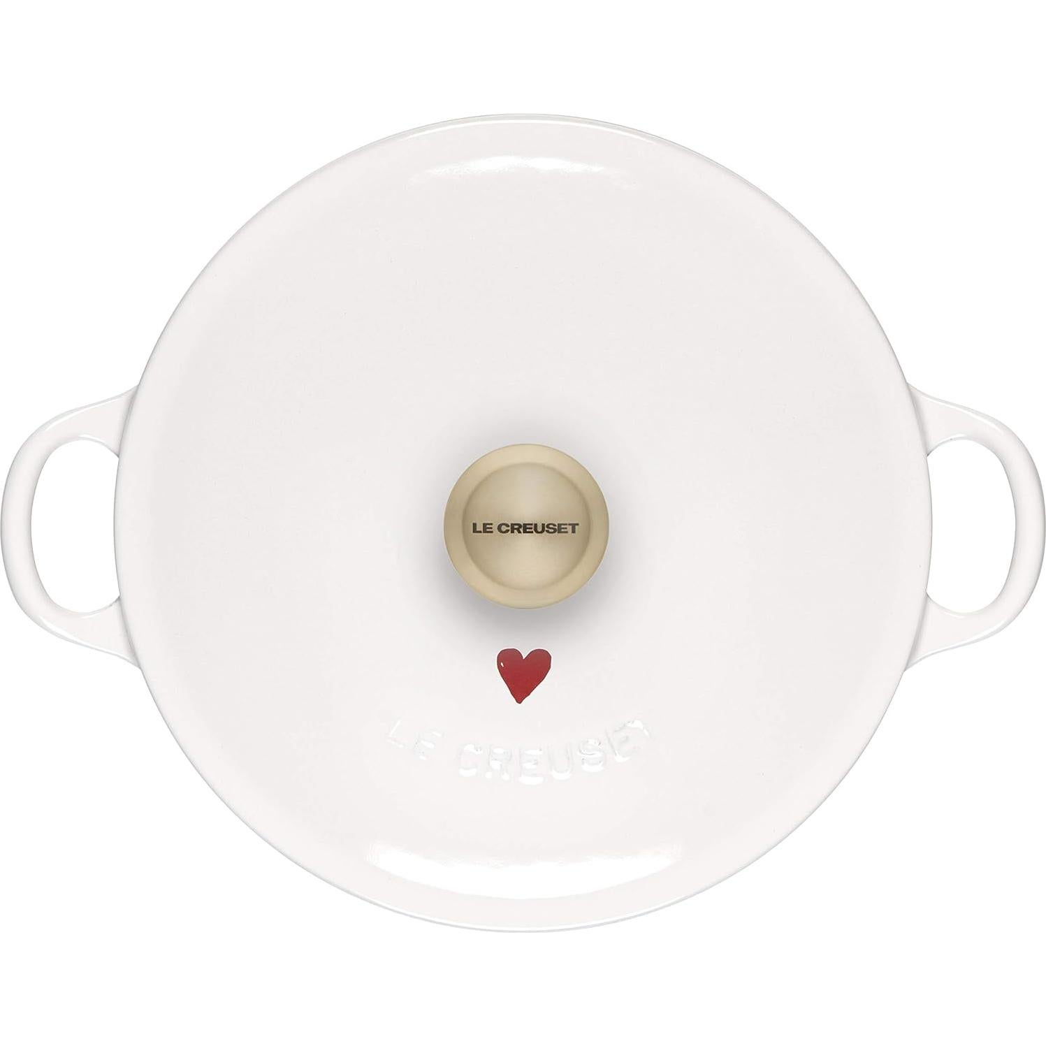 Olla de Hierro Fundido Enameled Le Creuset 2.6L Blanca Corazón