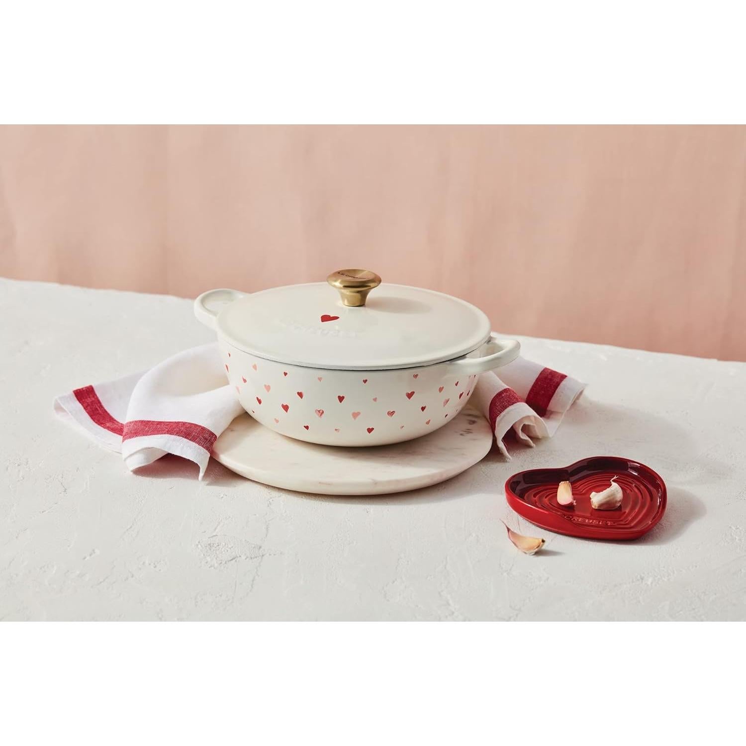 Olla de Hierro Fundido Enameled Le Creuset 2.6L Blanca Corazón