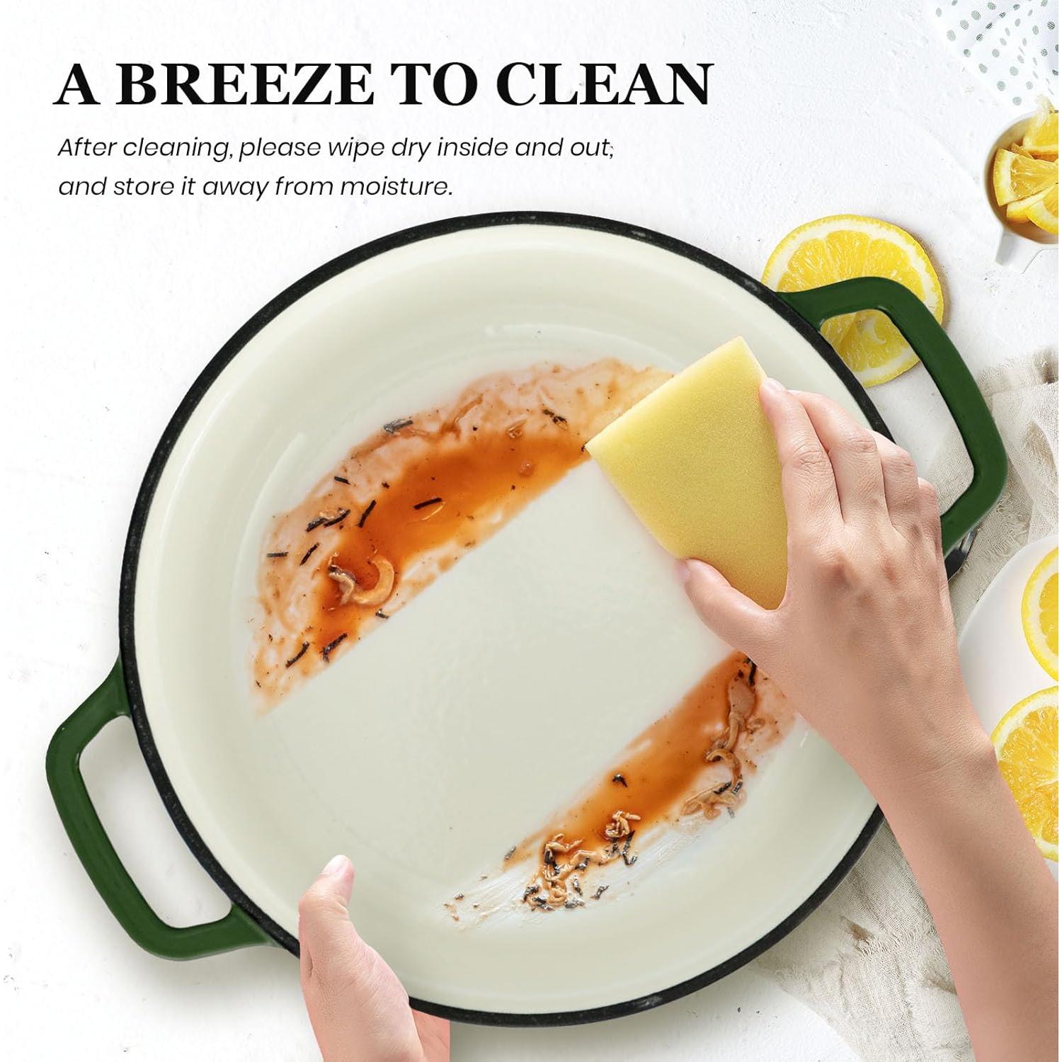 Olla Holandesa de Hierro Fundido Enameled Overmont 5QT Verde