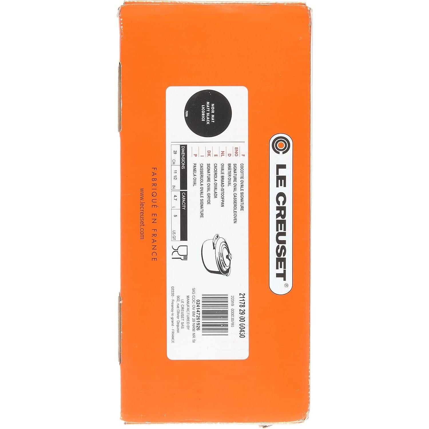 Cacerola Ovalada de Hierro Fundido Le Creuset 29 cm Negra