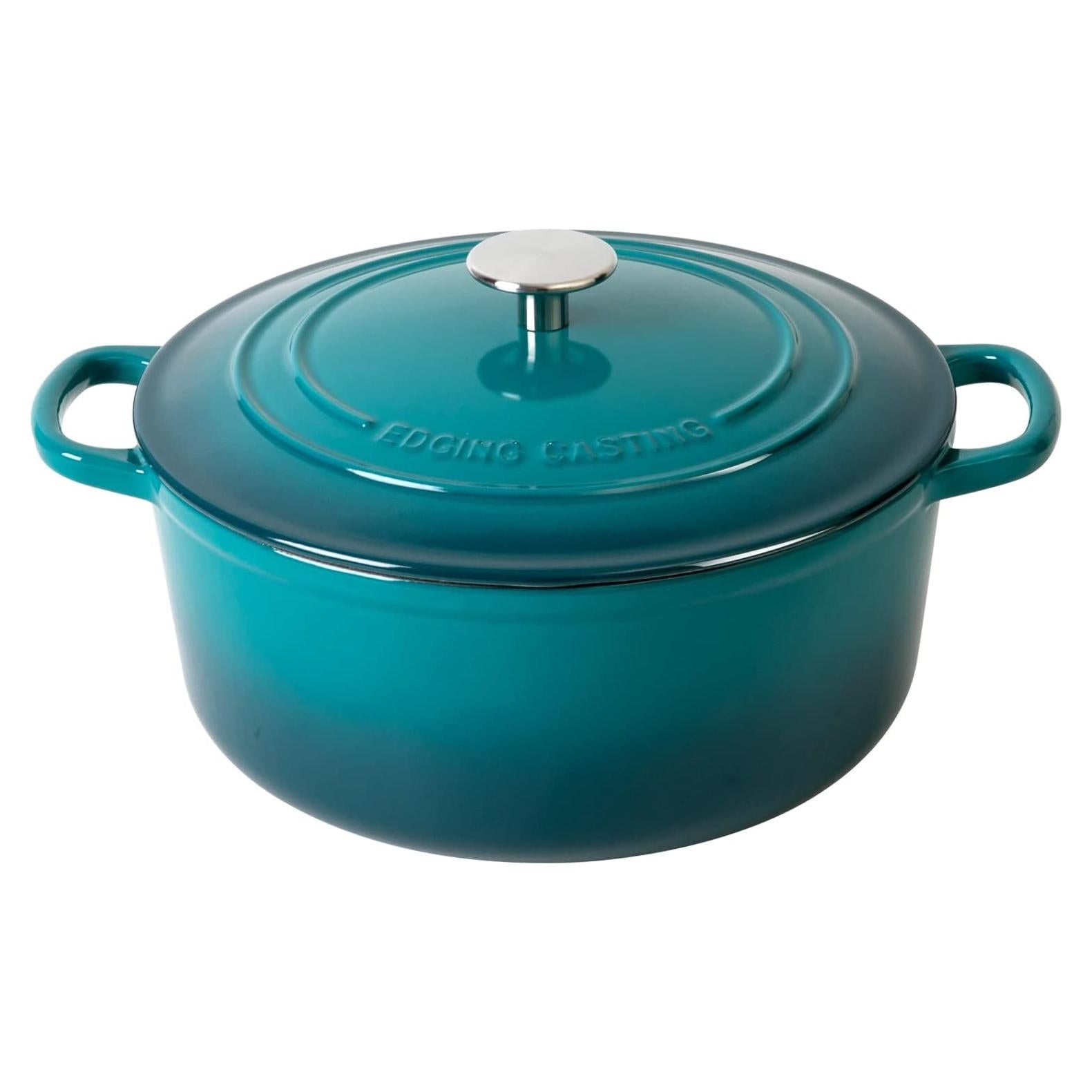 Olla de Hierro Fundido Enameled 7L EDGING CASTING Cian Oscuro
