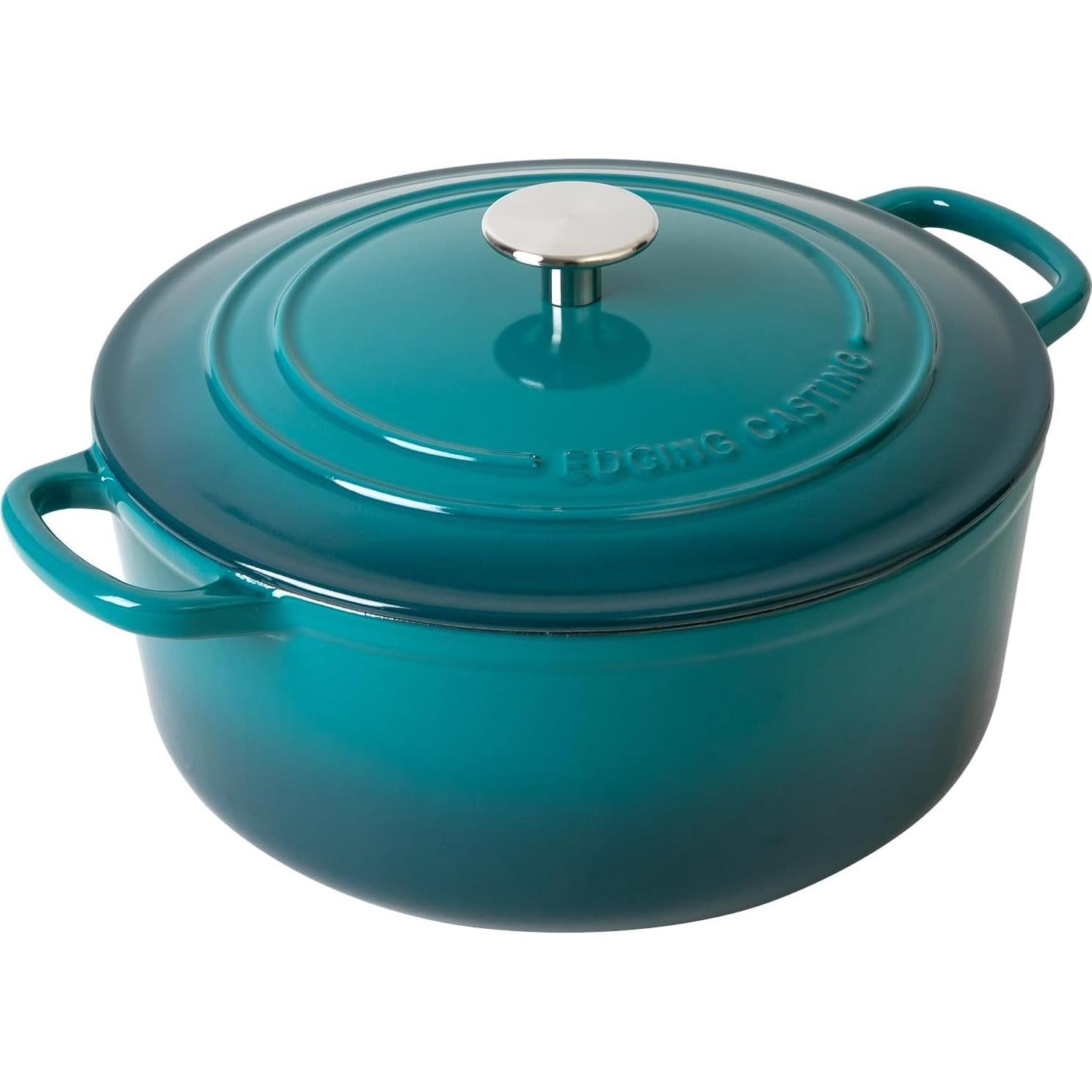 Olla de Hierro Fundido Enameled 7L EDGING CASTING Cian Oscuro