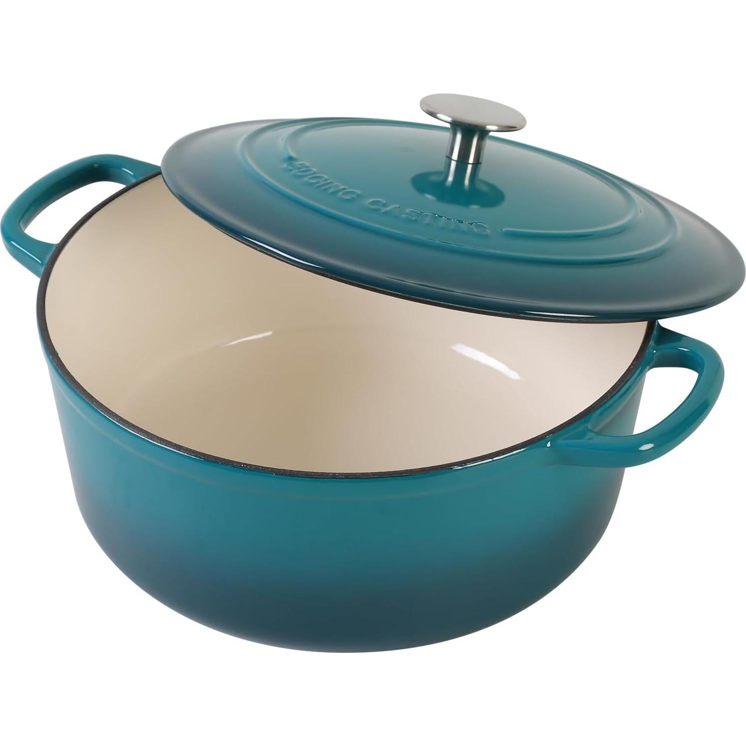 Olla de Hierro Fundido Enameled 7L EDGING CASTING Cian Oscuro