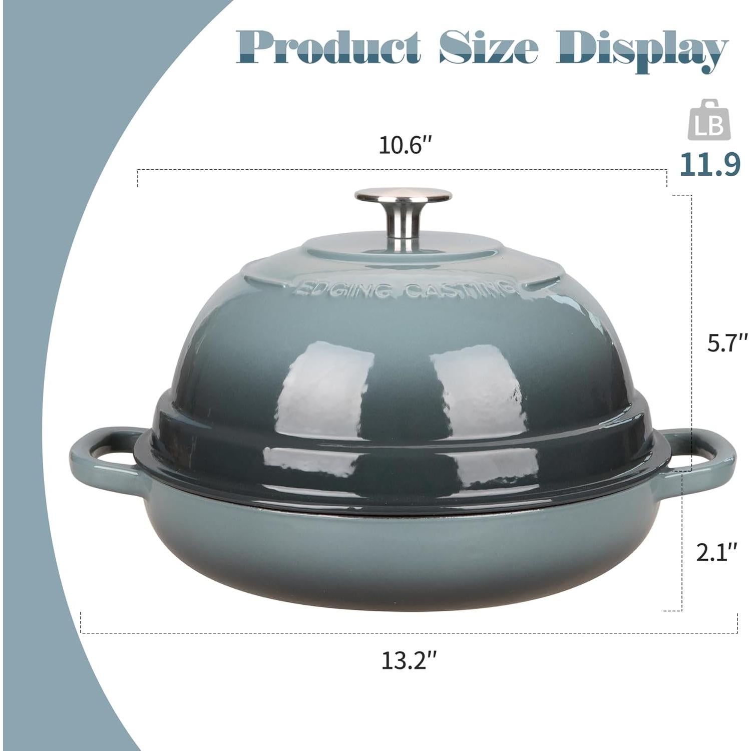 Olla de hierro fundido esmaltada EDGING CASTING 6 cuartos azul