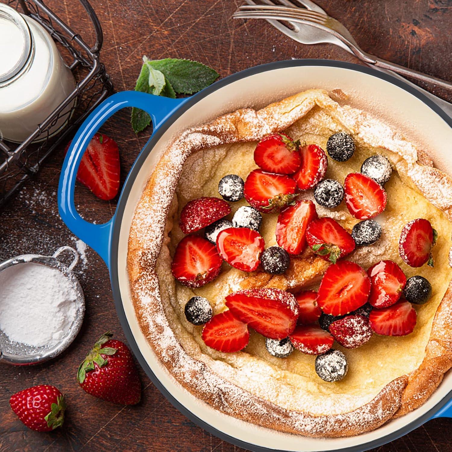 Olla Holandesa Enameled Miereirl 6QT Hierro Fundido Azul