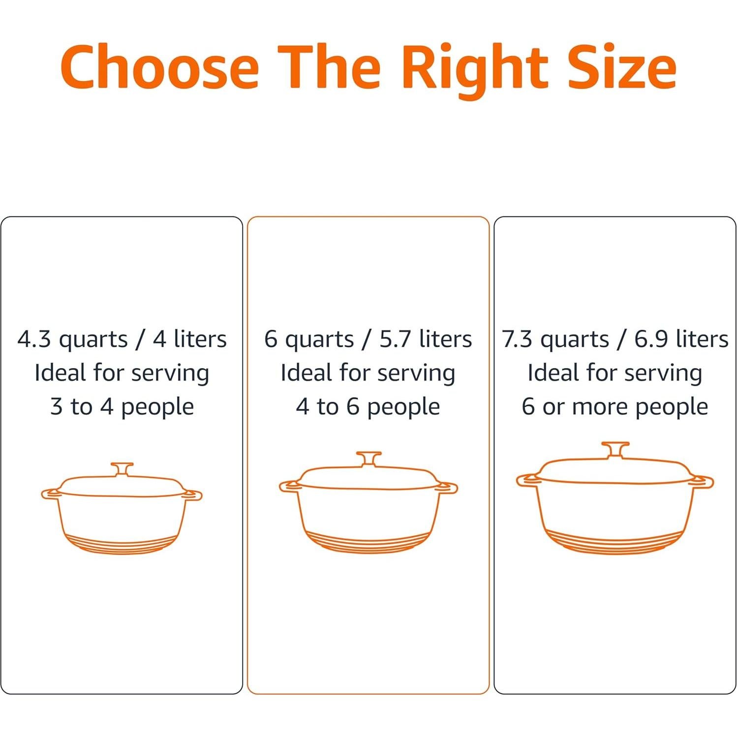 Olla de Hierro Fundido Esmaltada Amazon Basics 4.1L Roja