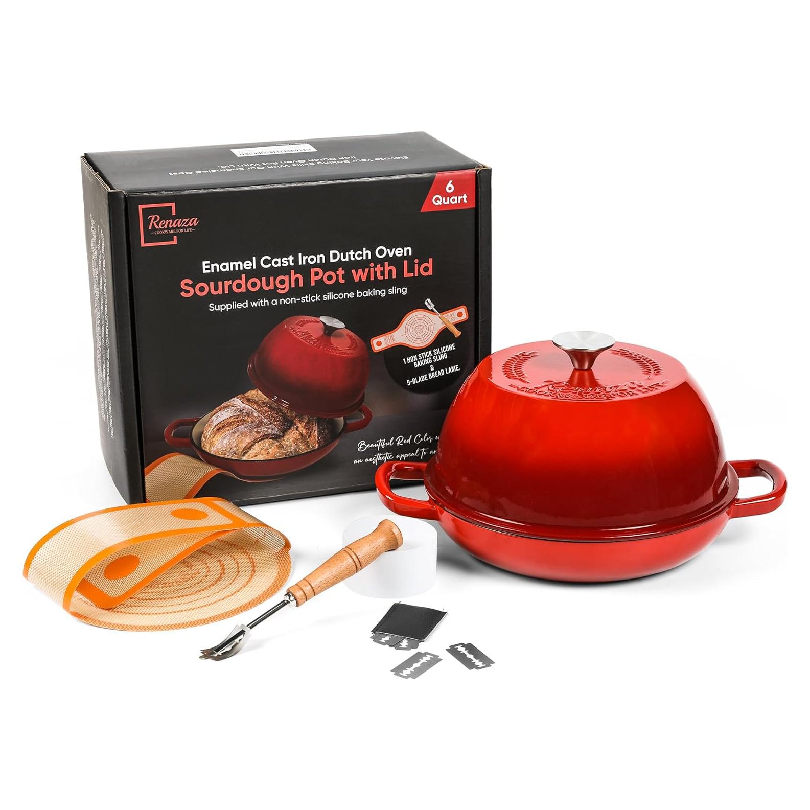 Olla de Hierro Fundido Enameleda Renaza 6L para Pan y Cazuelas