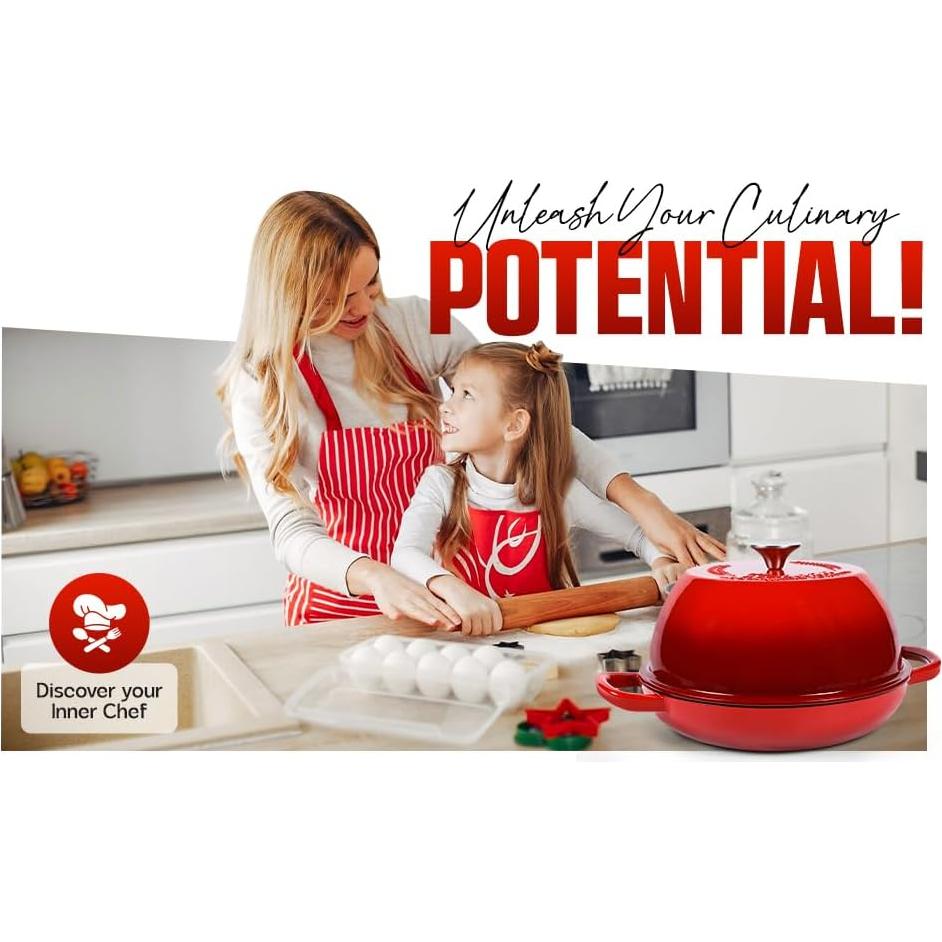 Olla de Hierro Fundido Enameleda Renaza 6L para Pan y Cazuelas