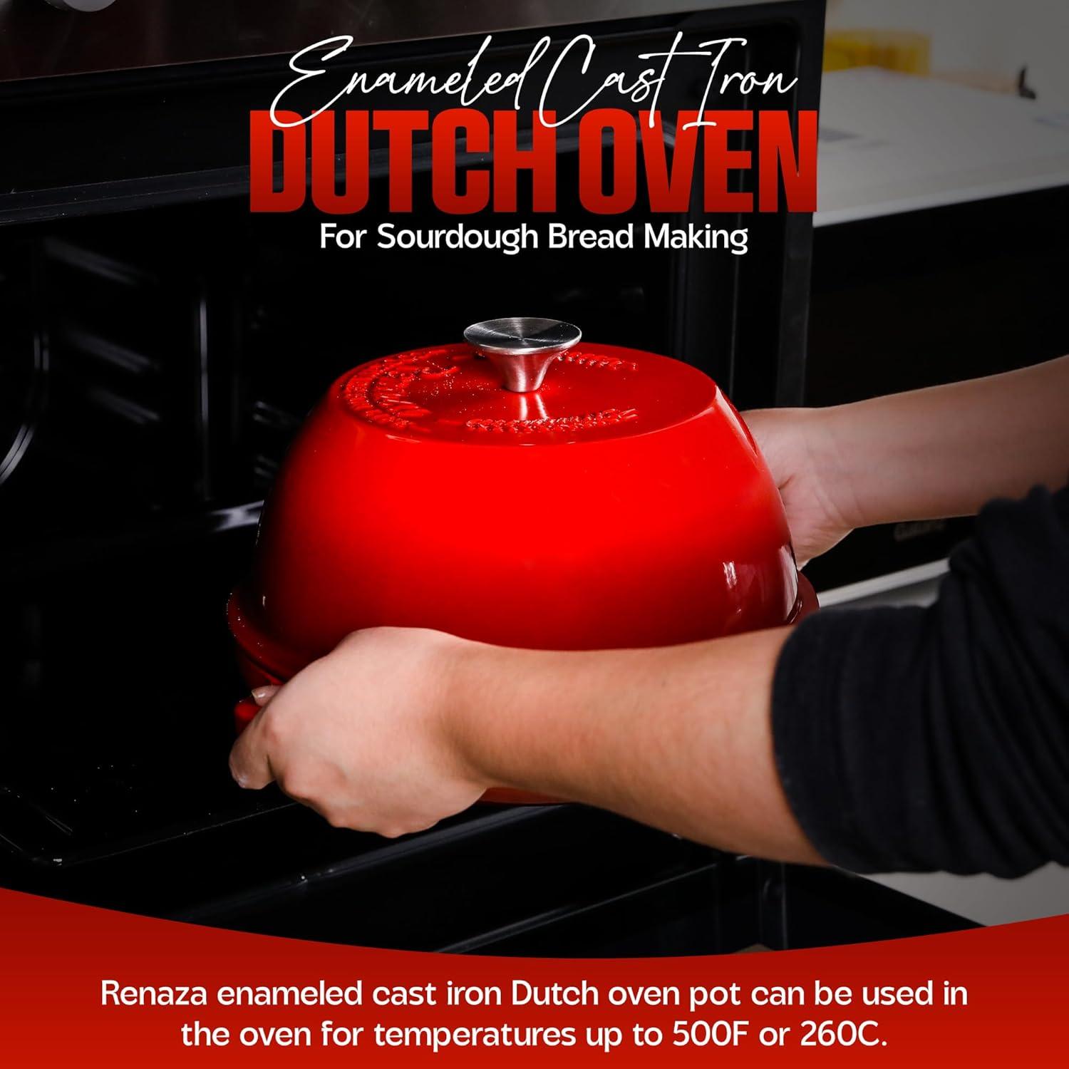 Olla de Hierro Fundido Enameleda Renaza 6L para Pan y Cazuelas