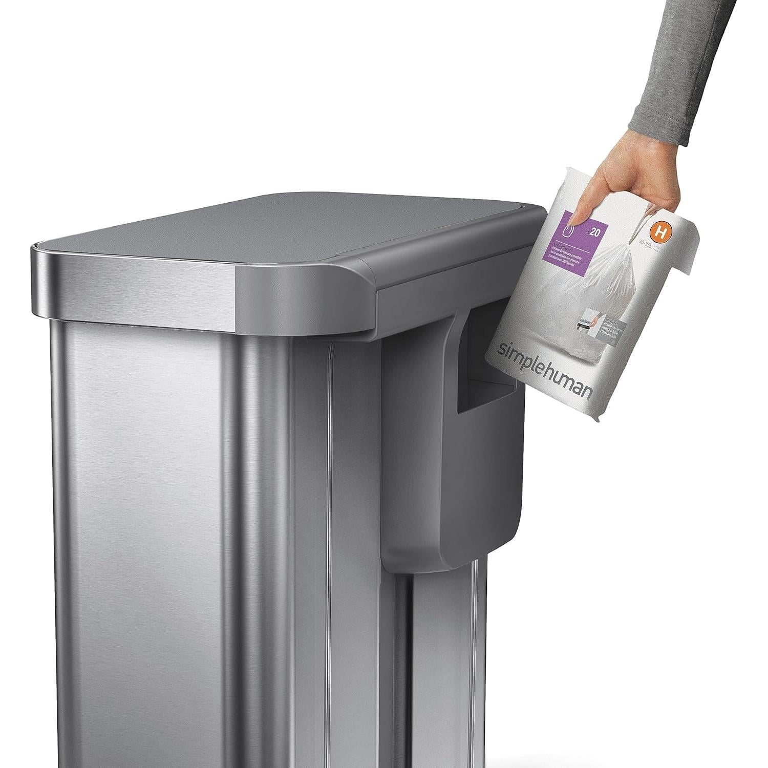 Basurero Doble Compartimento 58L simplehuman Acero Inoxidable