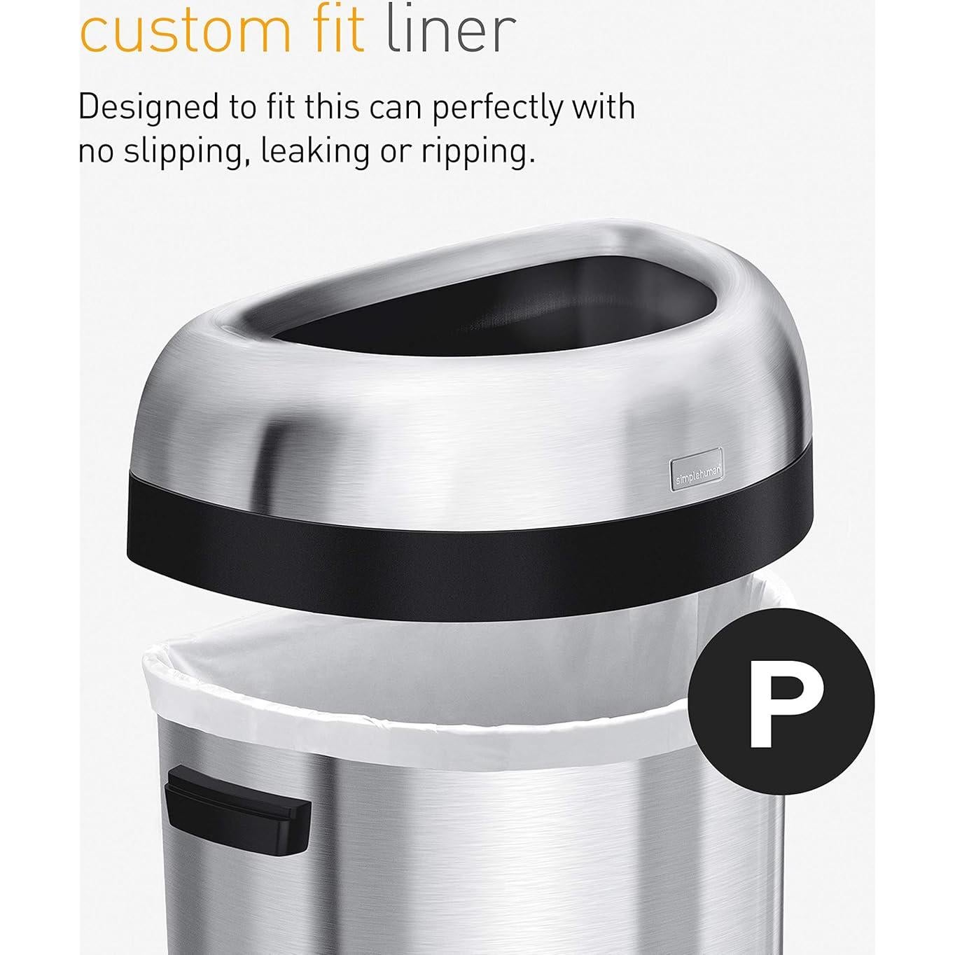 Basurero Semi-redondo 60L Acero Inoxidable simplehuman