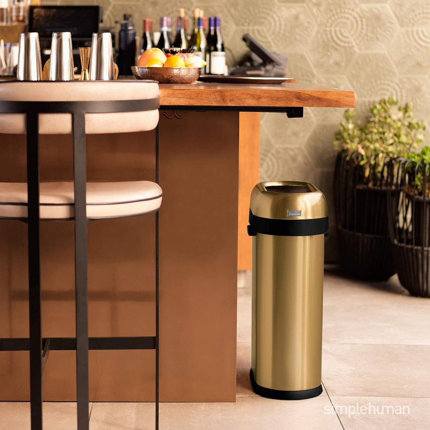 Bote de Basura Abierto Slim 50L simplehuman Acero Inoxidable