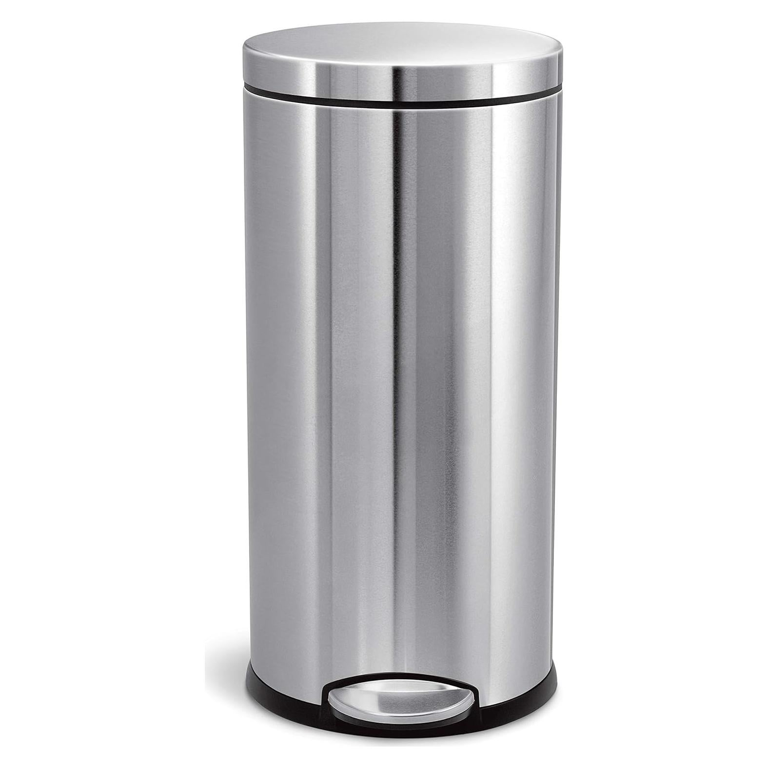 Cubo de Basura Redondo 30L simplehuman Acero Inoxidable Cepillado