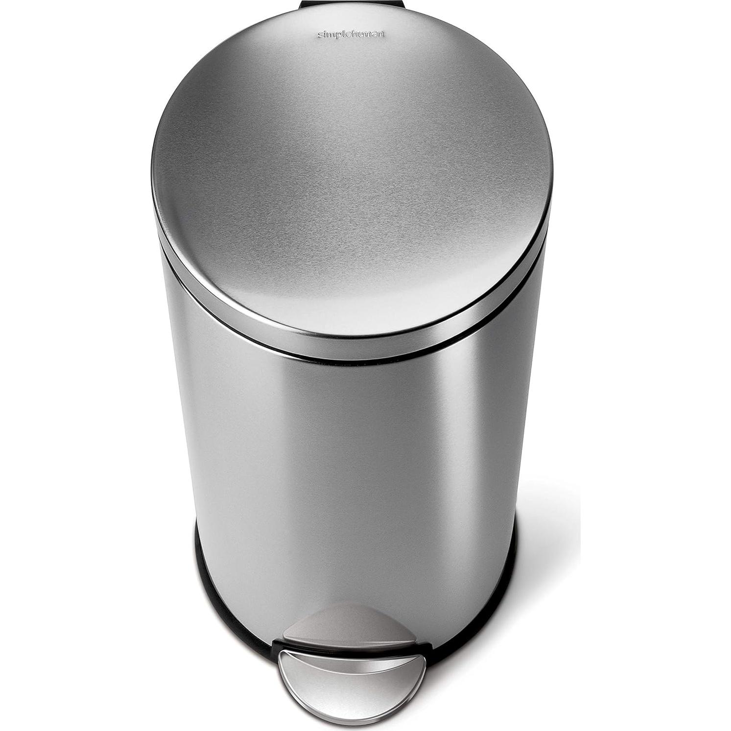 Cubo de Basura Redondo 30L simplehuman Acero Inoxidable Cepillado