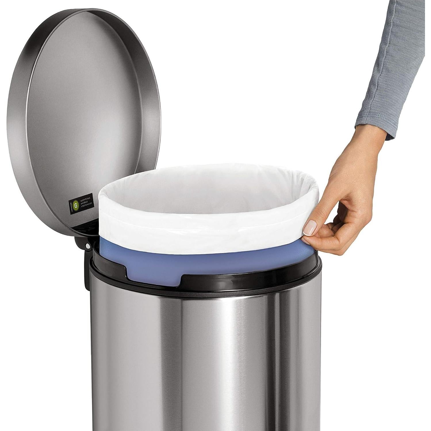 Cubo de Basura Redondo 30L simplehuman Acero Inoxidable Cepillado