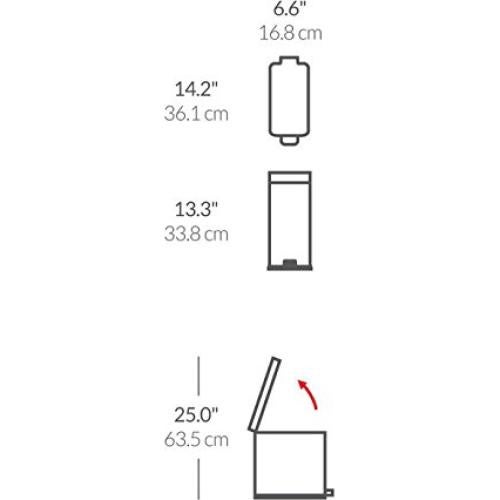 Bote de Basura de Acero Inoxidable Simplehuman 10L Cepillado